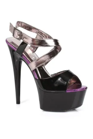 609-PAPAYA Platform Sandal | Silver Faux Leather