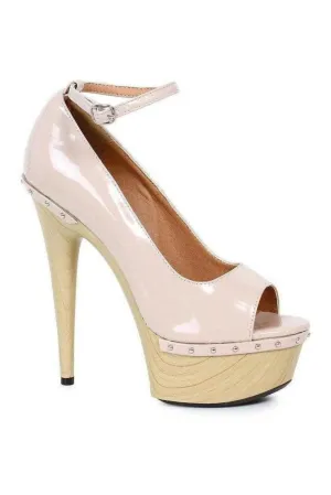 609-VALERIE Platform Sandal  | Nude Patent