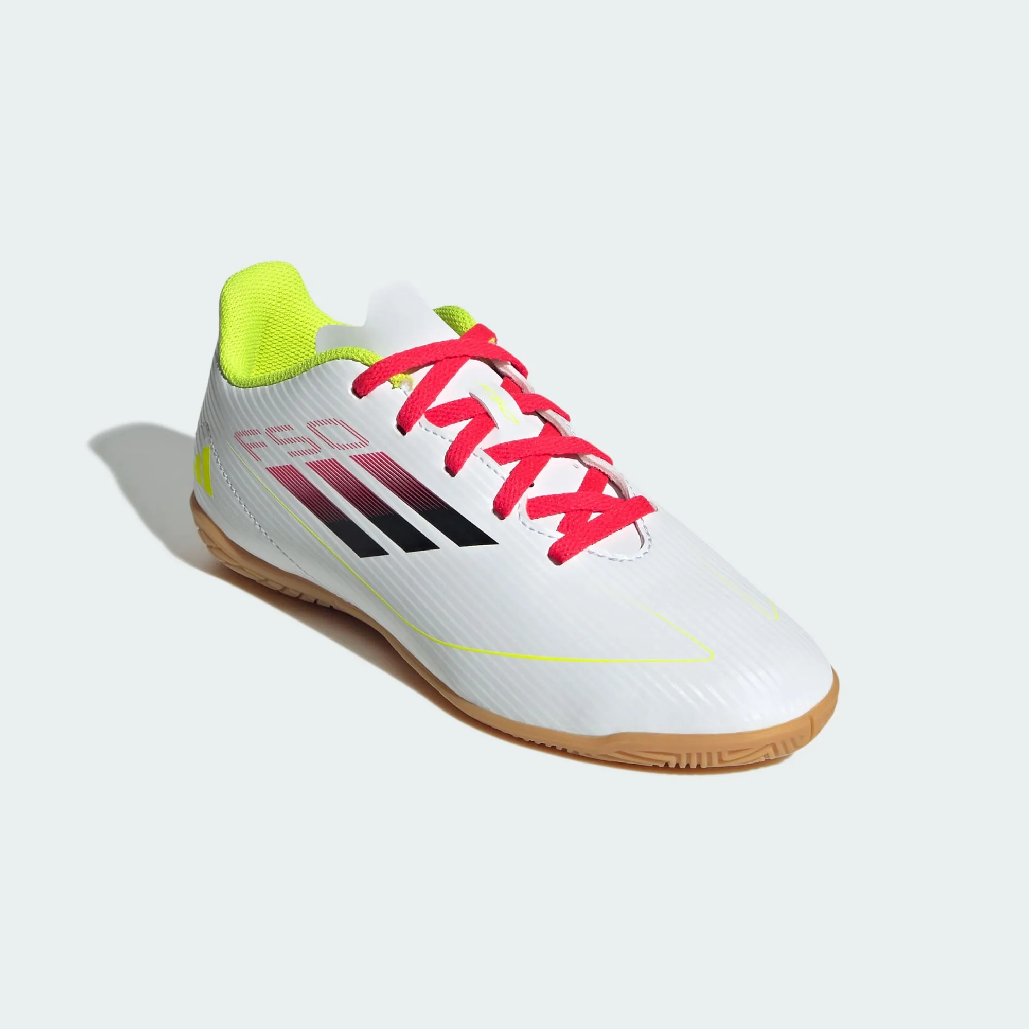 ADIDAS KID'S F50 CLUB WHITE/BLACK INDOOR FOOTBALL BOOTS