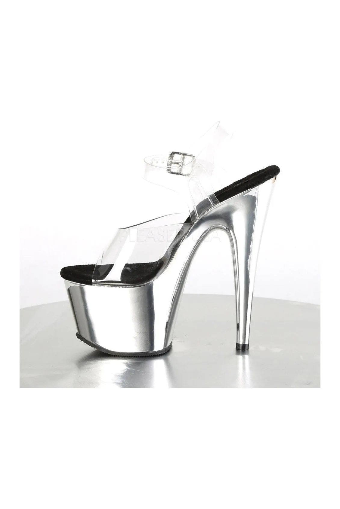 ADORE-708 Platform Sandal  | Clear Vinyl