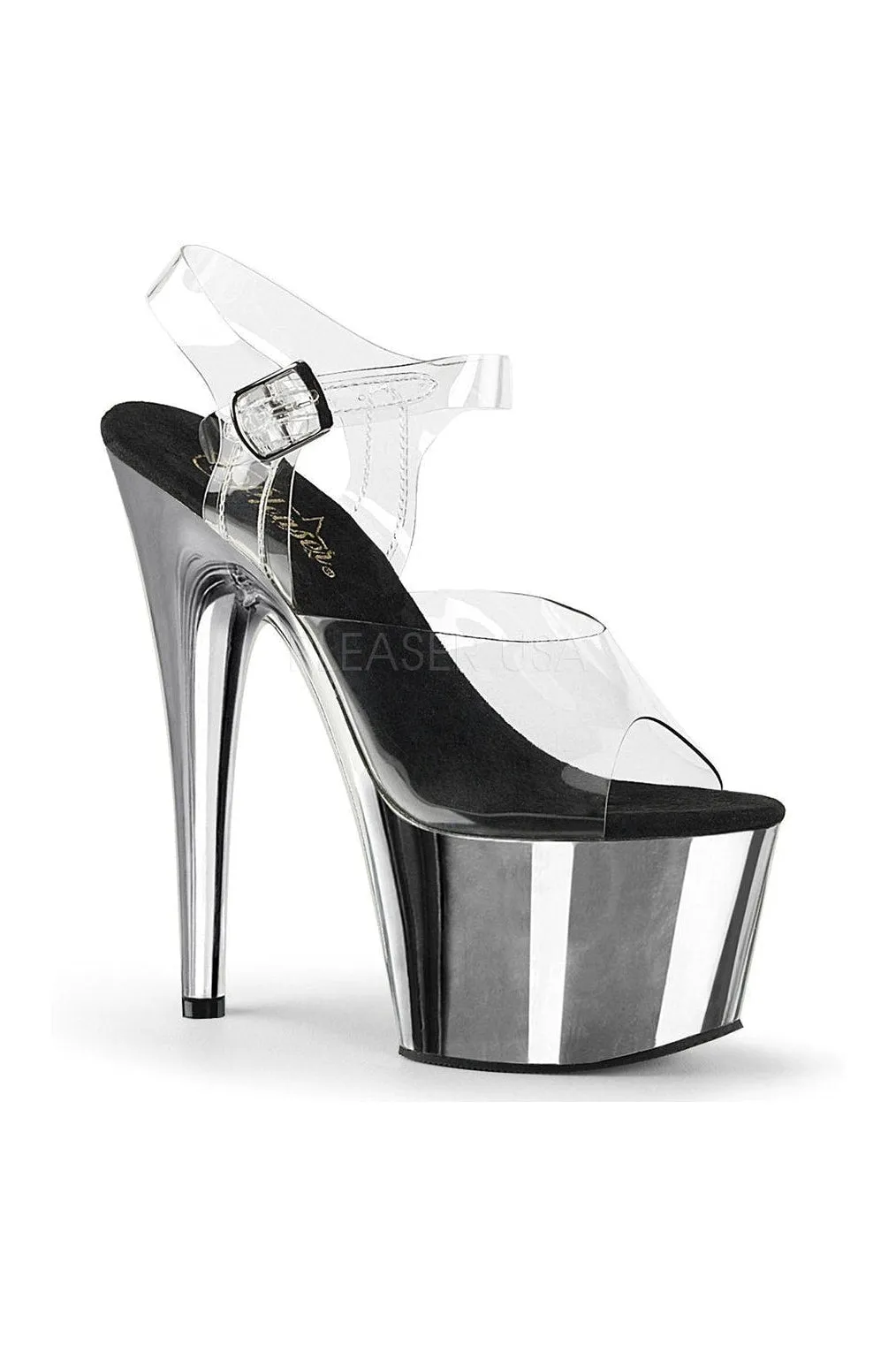 ADORE-708 Platform Sandal  | Clear Vinyl