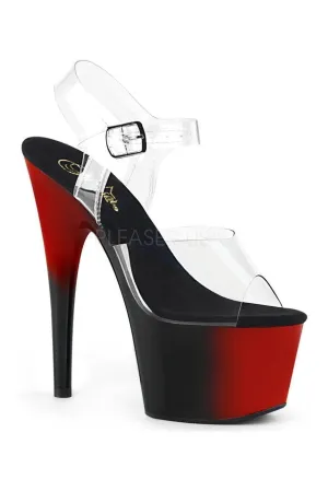 ADORE-708BR Platform Sandal | Clear Vinyl