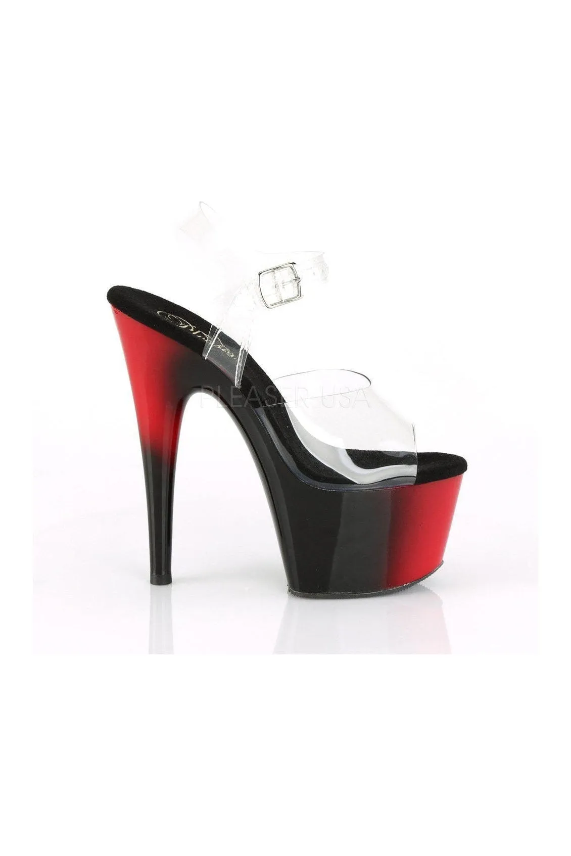 ADORE-708BR Platform Sandal | Clear Vinyl