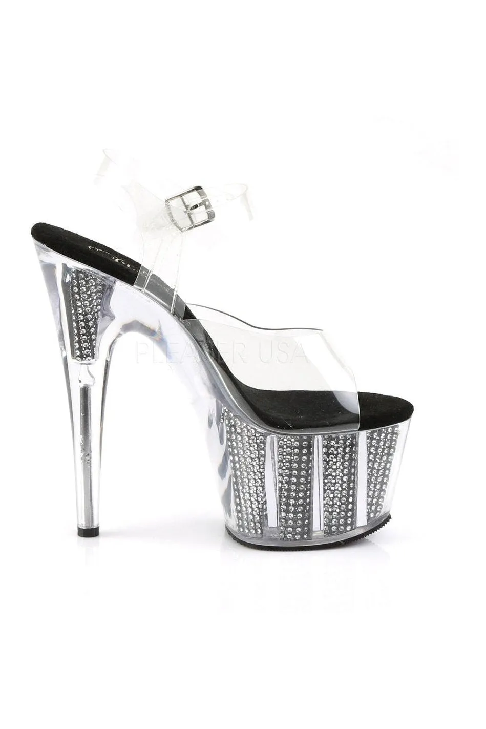 ADORE-708SRS Platform Sandal  | Black Vinyl