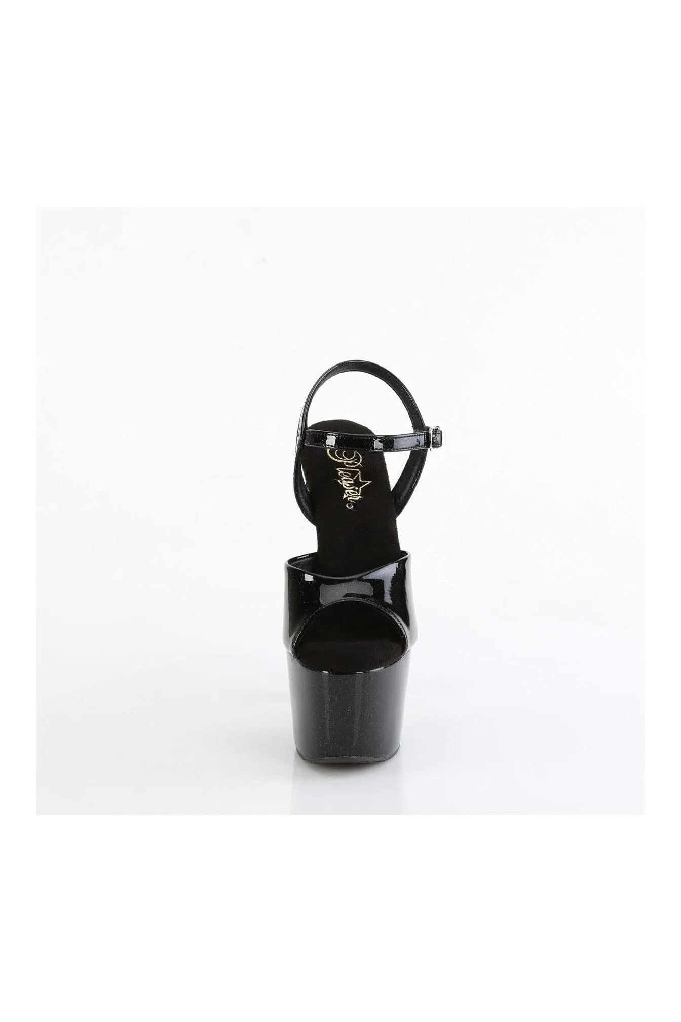 ADORE-709GP Black Glitter Patent Sandal