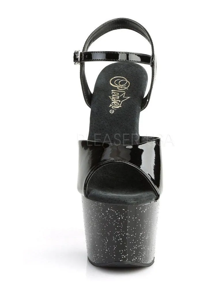 ADORE-709MG Platform Sandal  | Black Patent