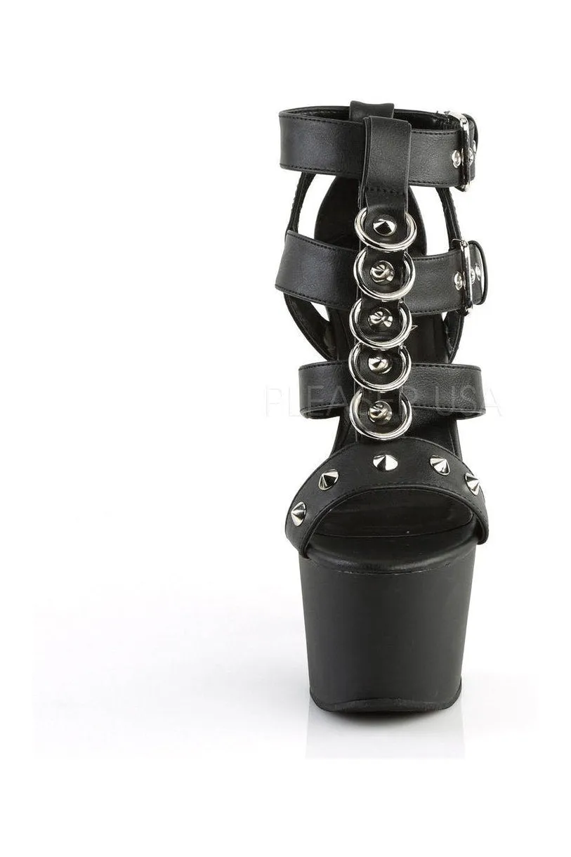 ADORE-758 Platform Sandal  | Black Faux Leather