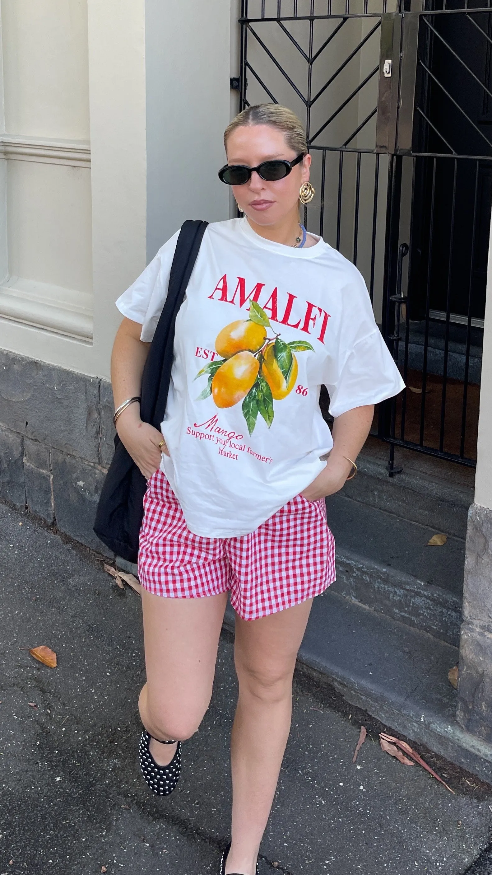 Amalfi Top and Shorts Set - Gingham Mango