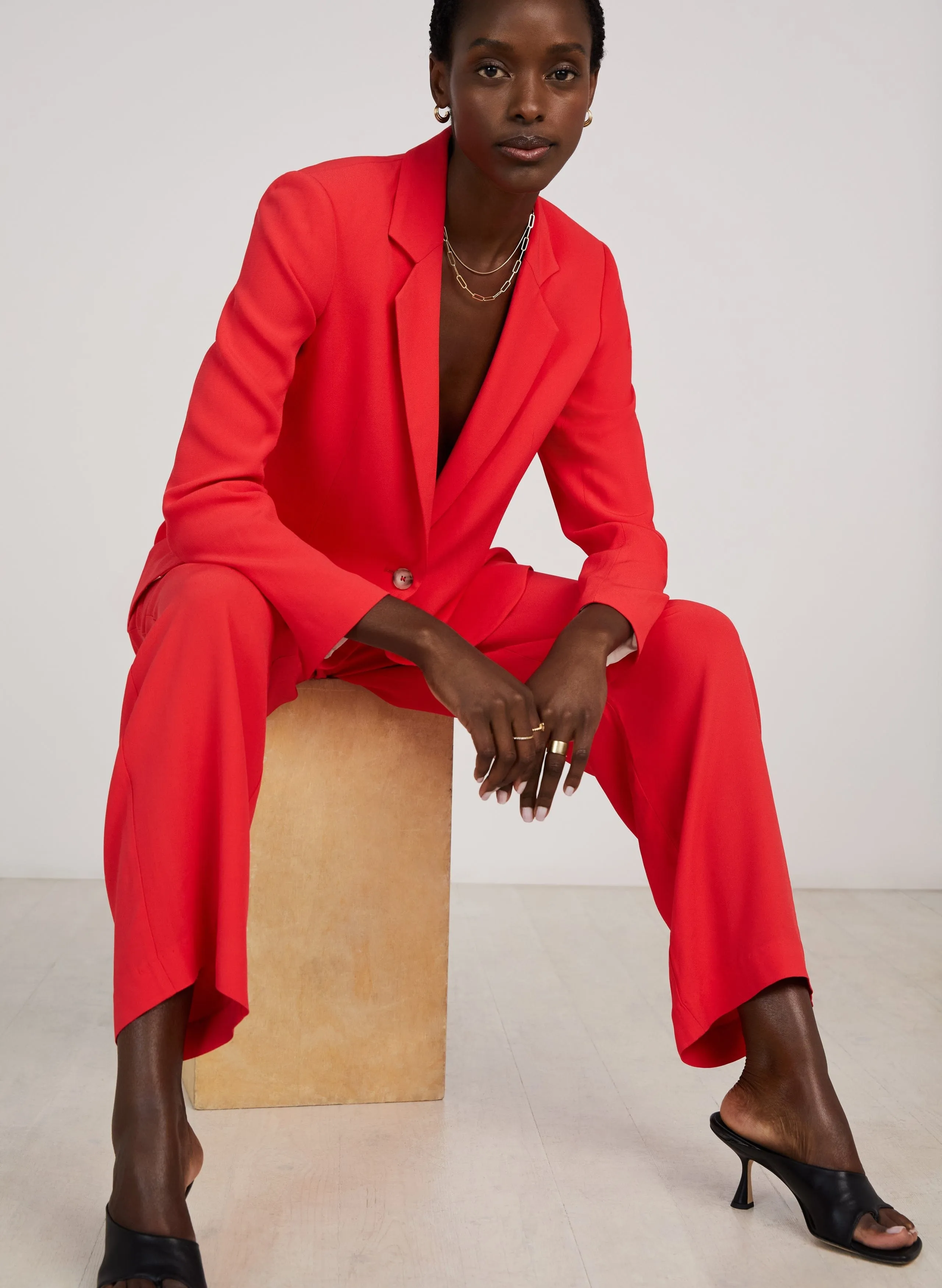 Anthea Ecojilin Viscose Trousers | Poppy Red
