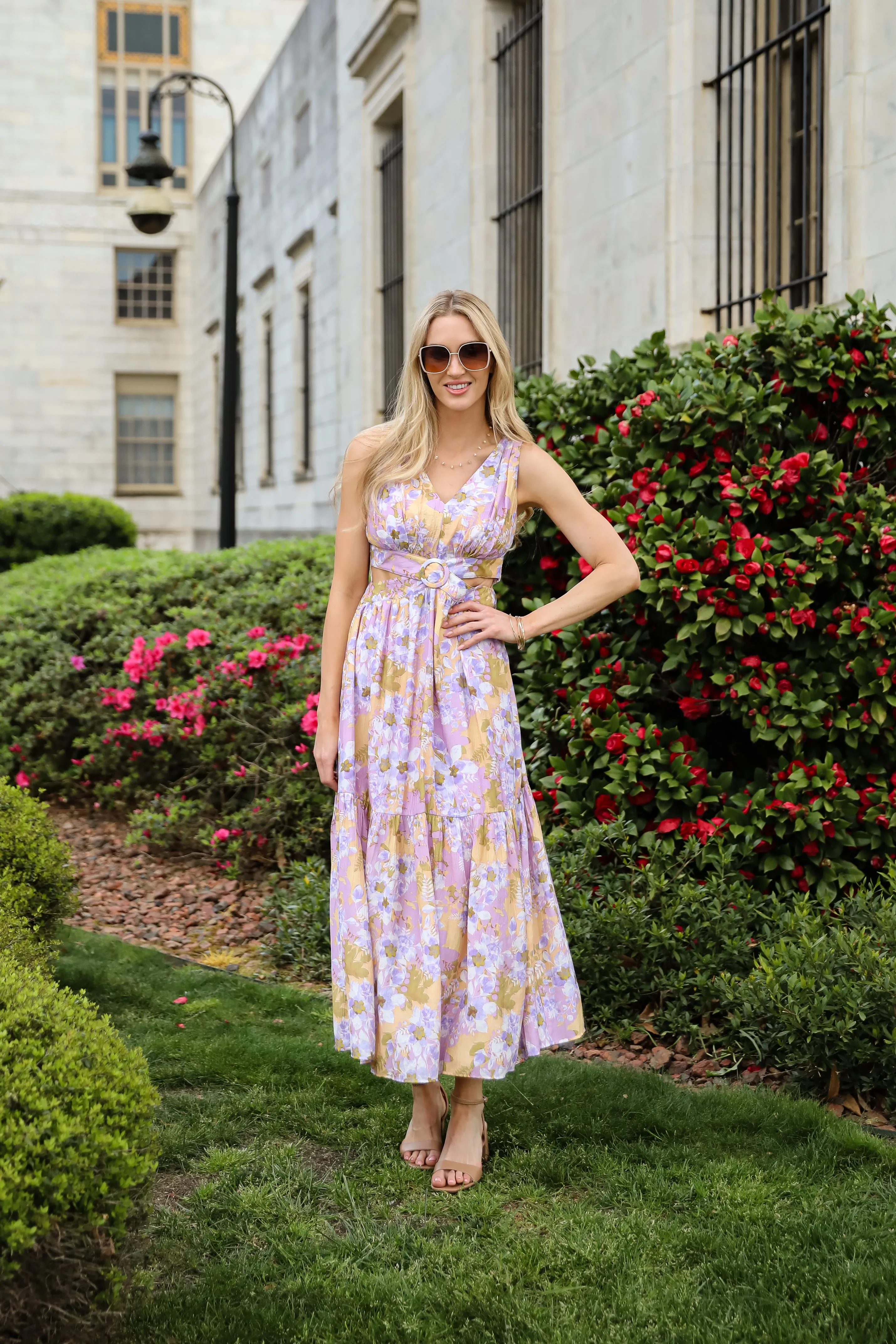 Attractive Radiance Lavender Floral Maxi Dress