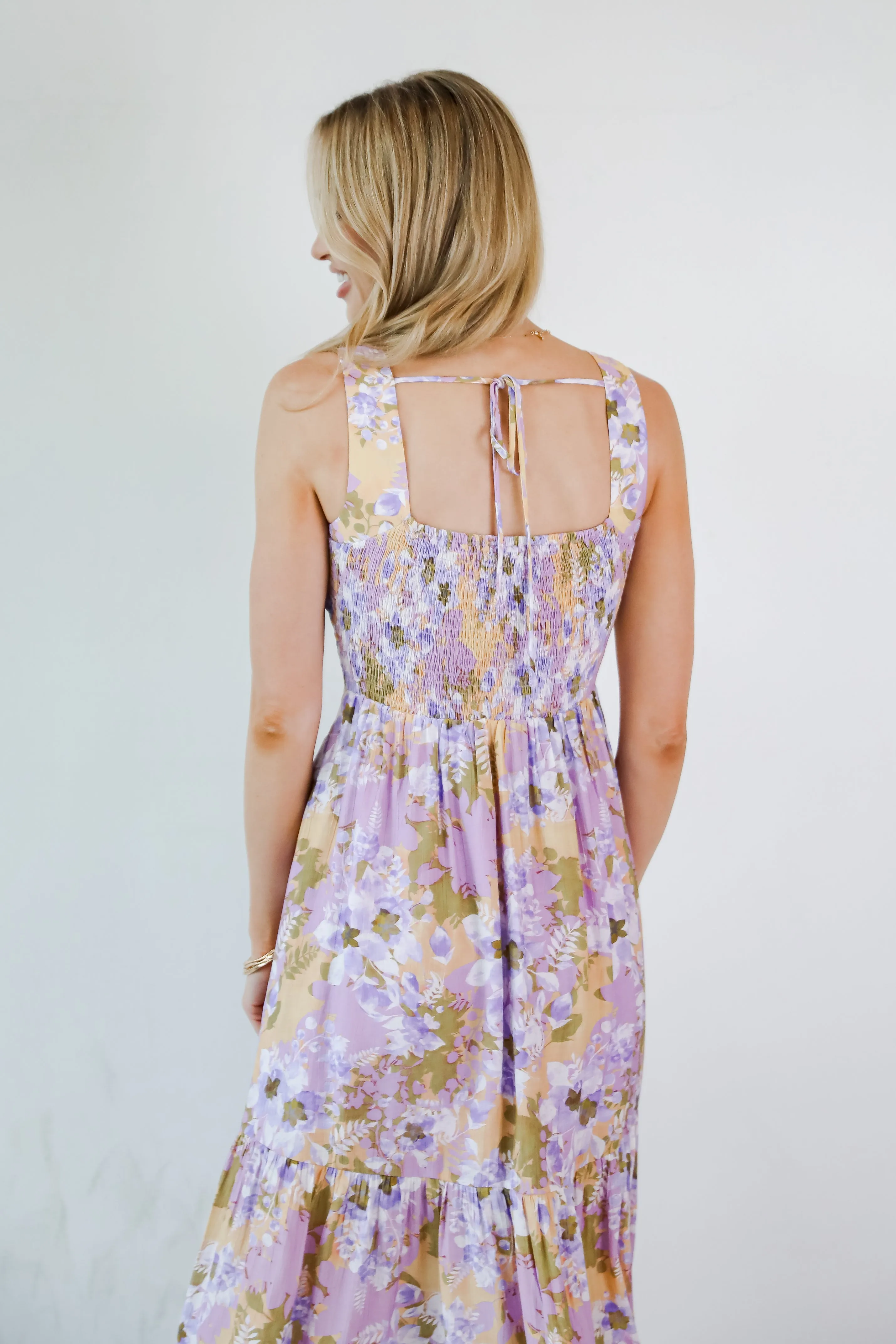 Attractive Radiance Lavender Floral Maxi Dress