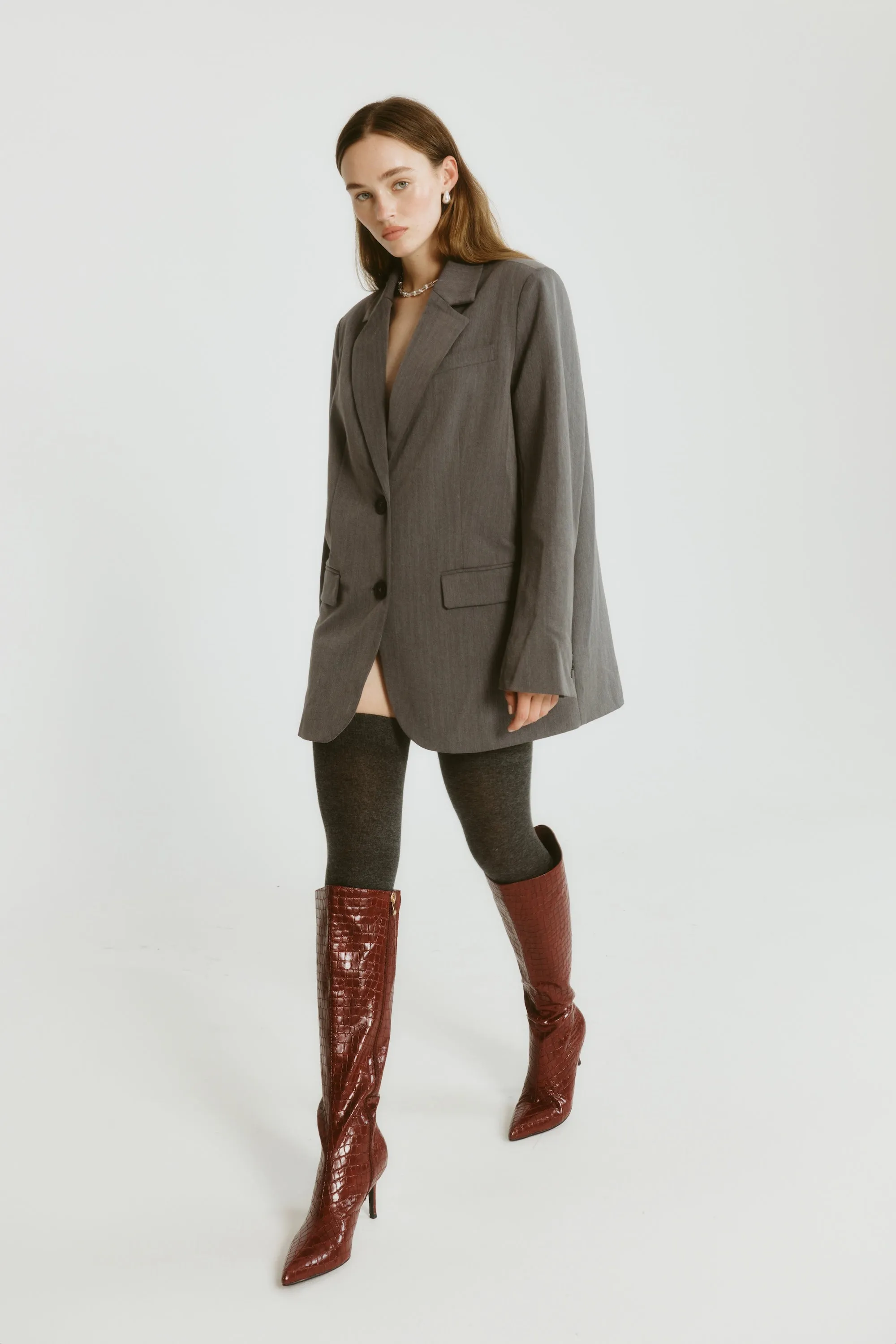 Bessie Tall Boots - Wine Croc