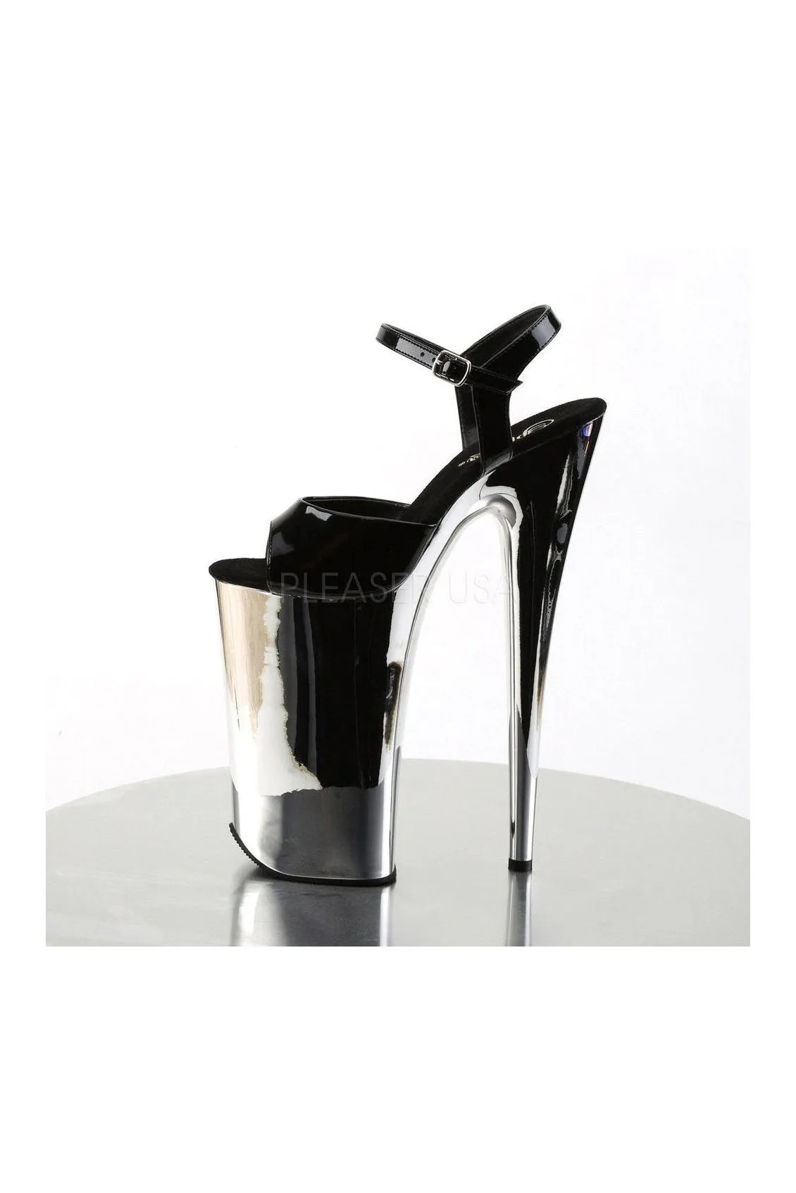 BEYOND-009 Platform Sandal  | Black Patent