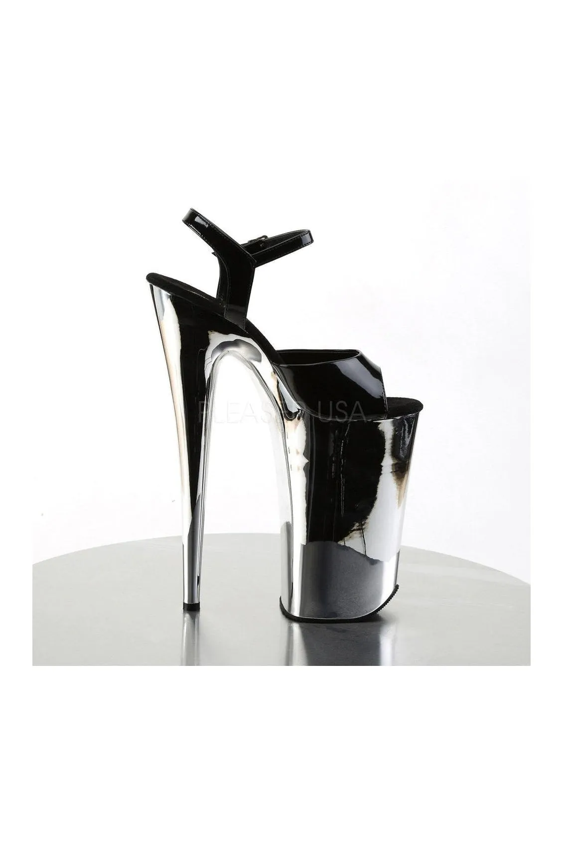 BEYOND-009 Platform Sandal  | Black Patent