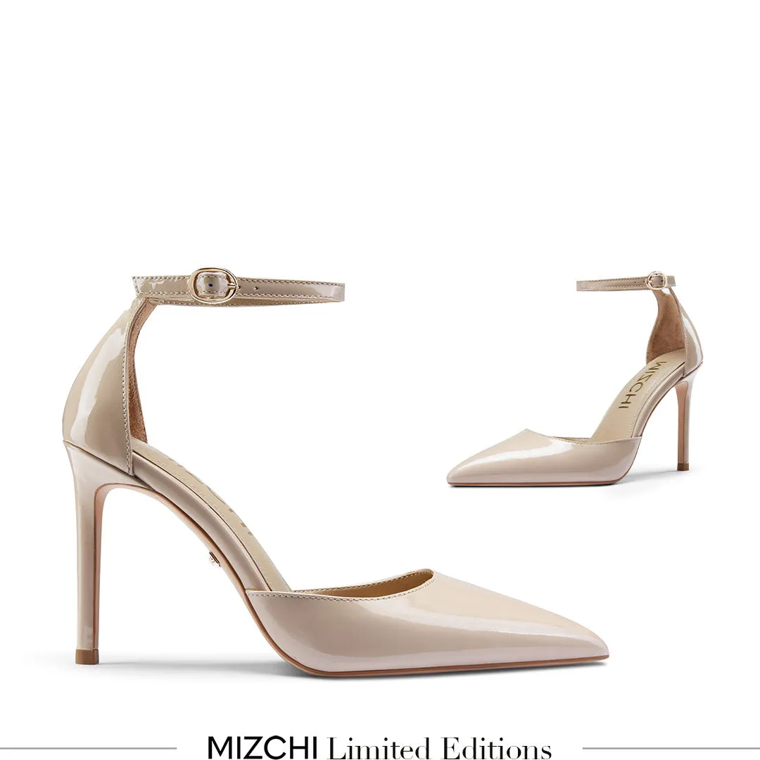 *BIANCA  BEIGE - classic ankle strap pumps