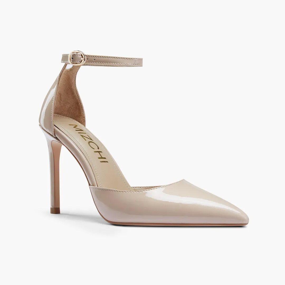 *BIANCA  BEIGE - classic ankle strap pumps