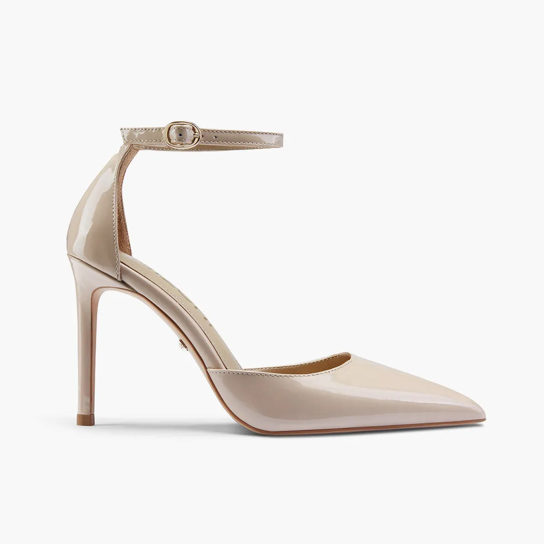 *BIANCA  BEIGE - classic ankle strap pumps