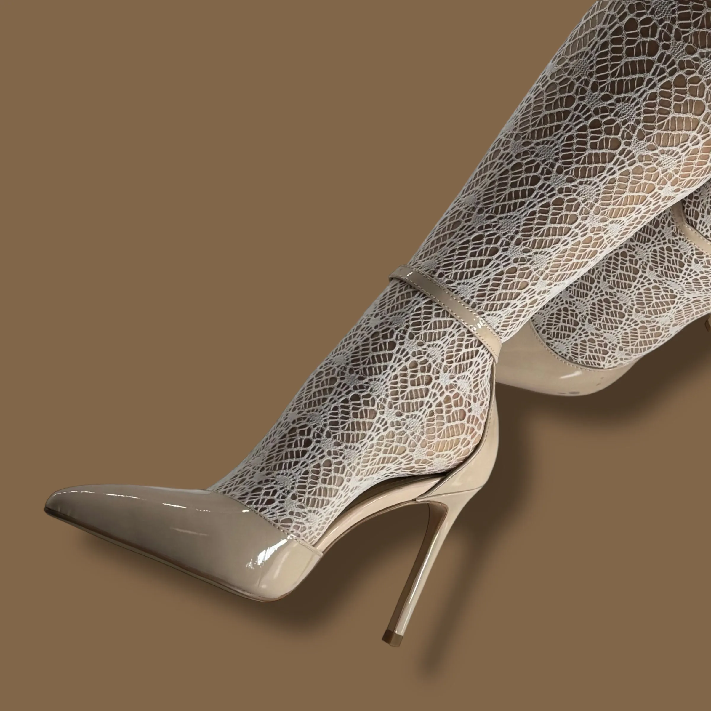 *BIANCA  BEIGE - classic ankle strap pumps