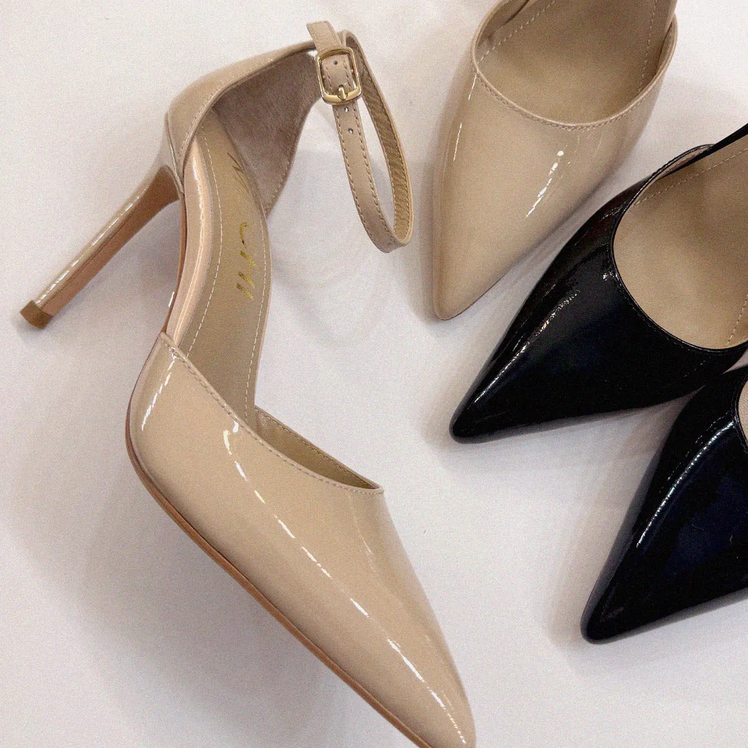 *BIANCA  BEIGE - classic ankle strap pumps