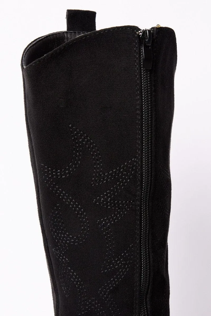 Black Western Boots Suede