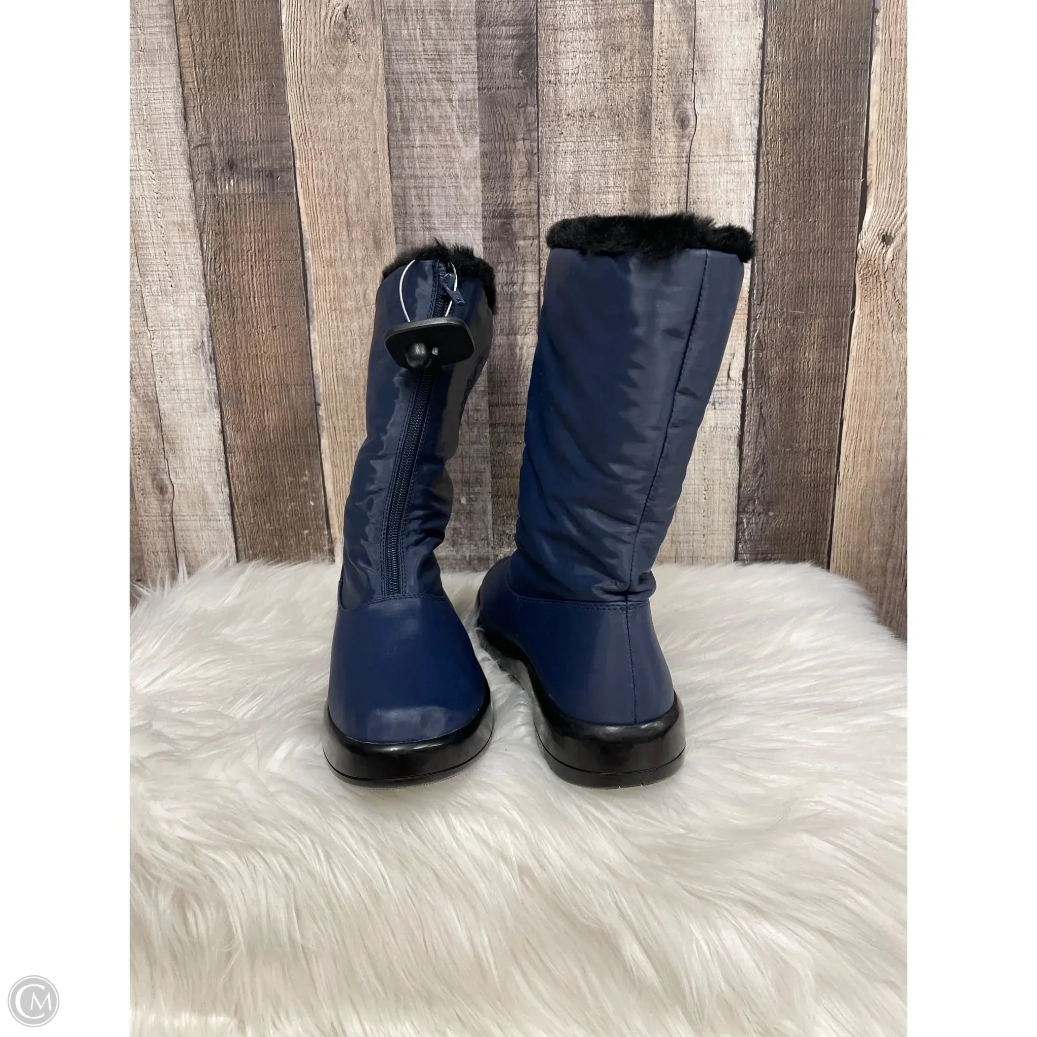 Boots Mid-calf Flats By Comfortview In Navy, Size: 9