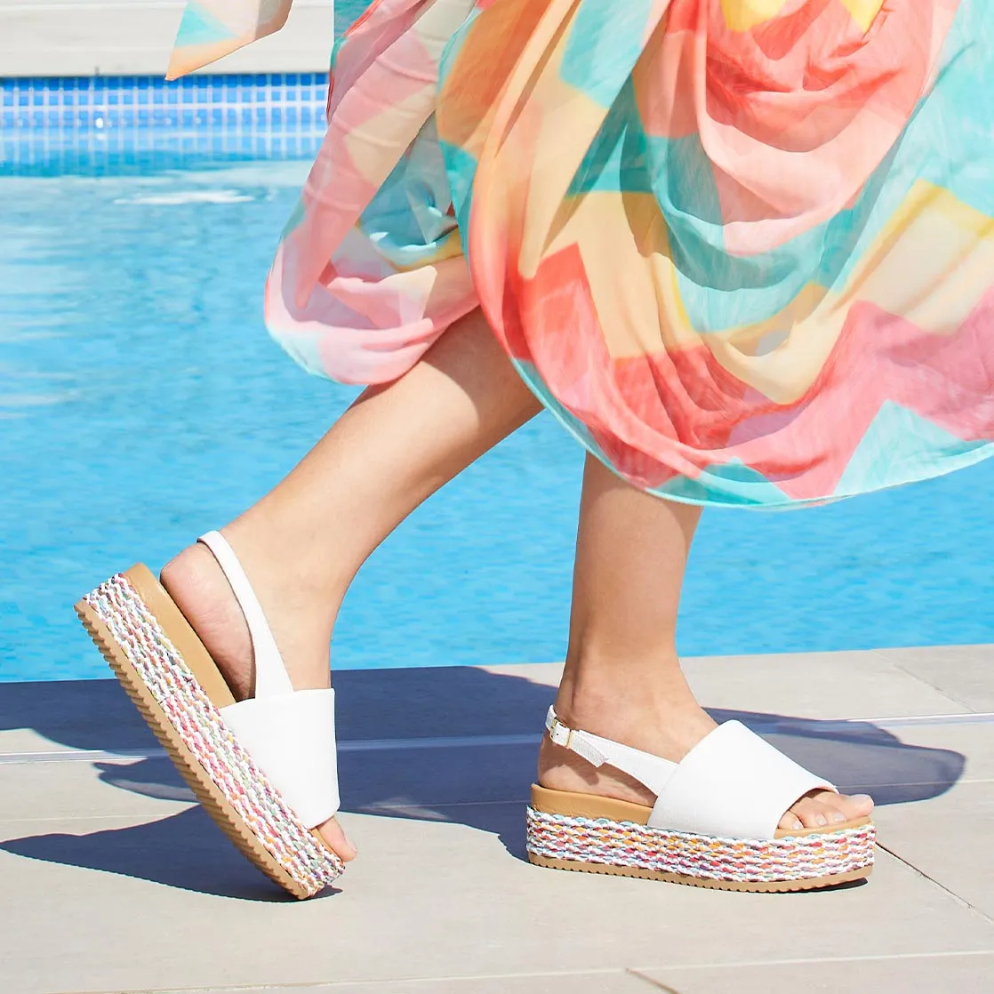 Brandy: White Leather & Multi