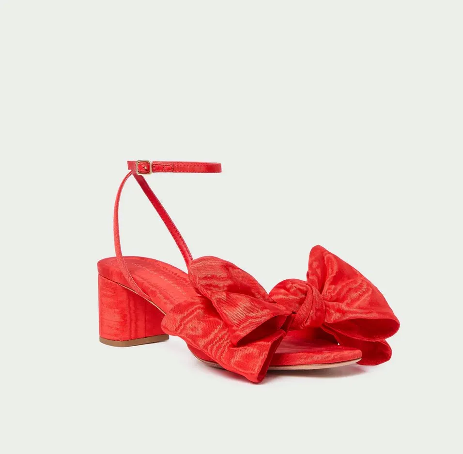 Carmen Red Moiré Bow Sandal