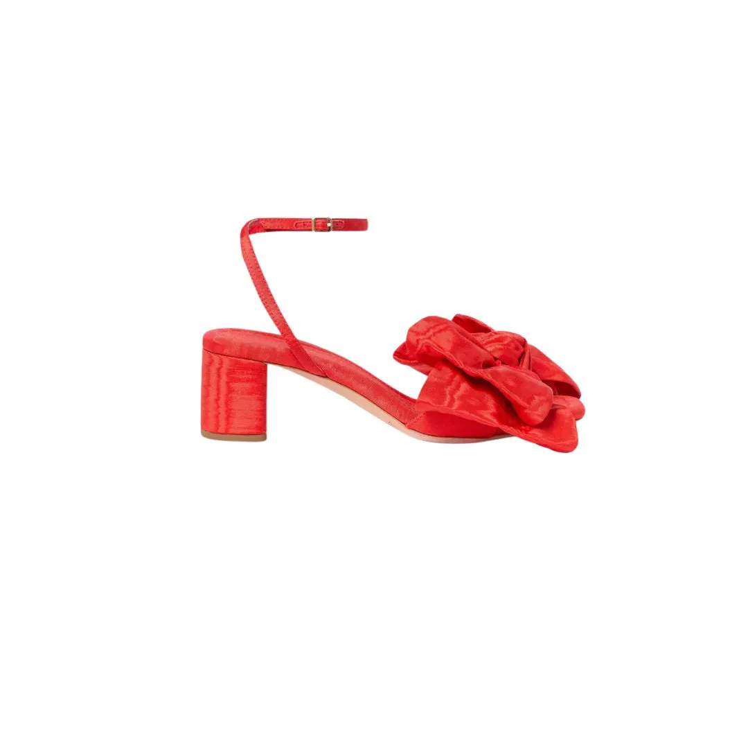 Carmen Red Moiré Bow Sandal