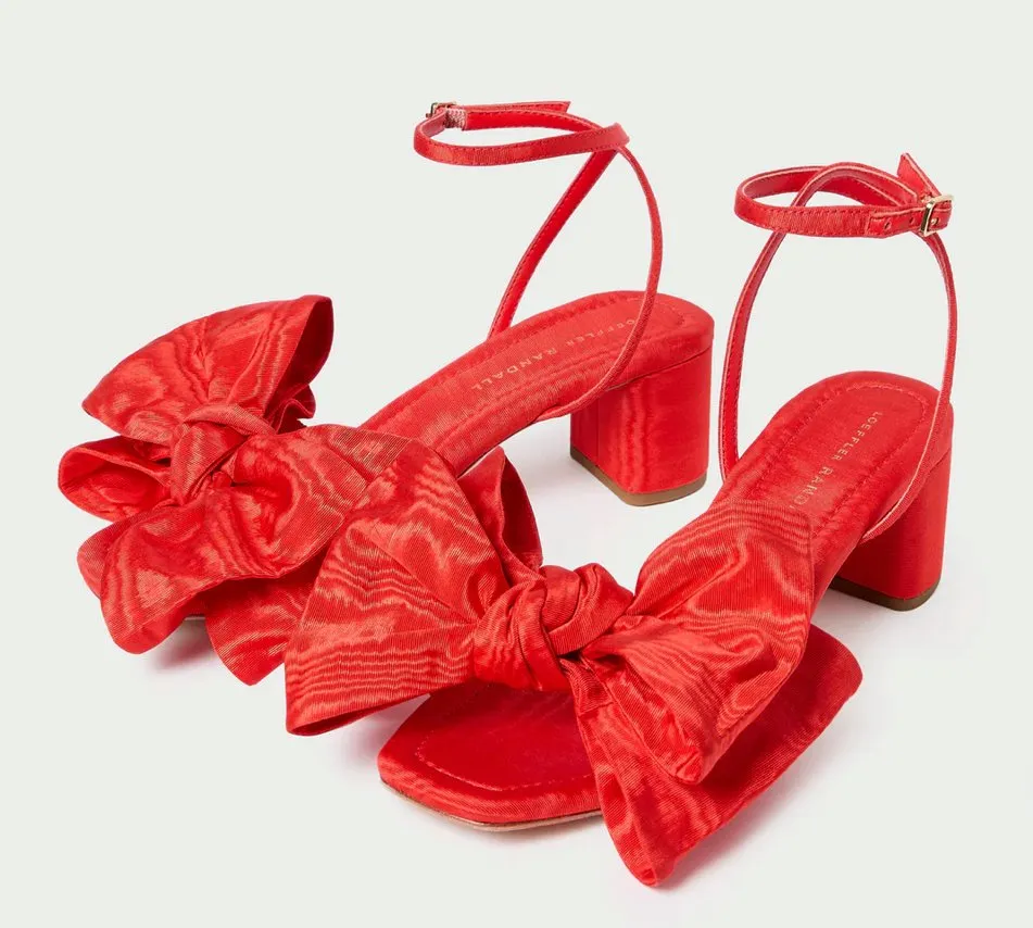 Carmen Red Moiré Bow Sandal