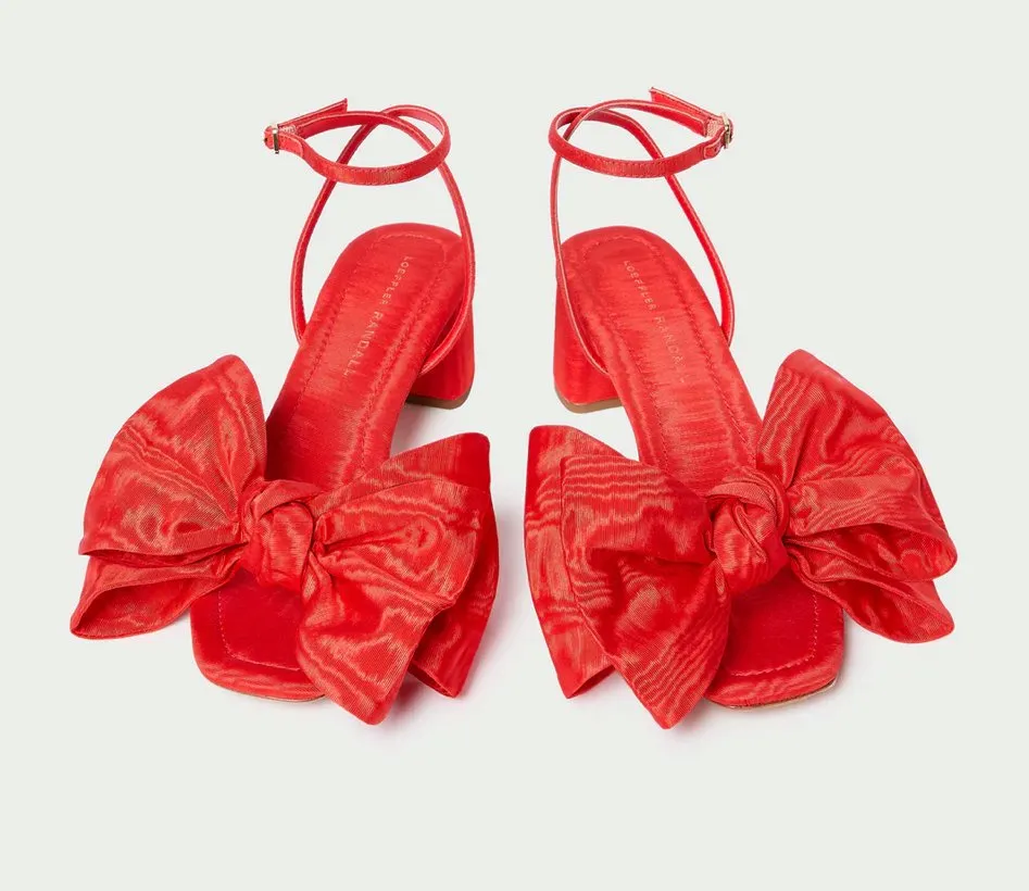 Carmen Red Moiré Bow Sandal