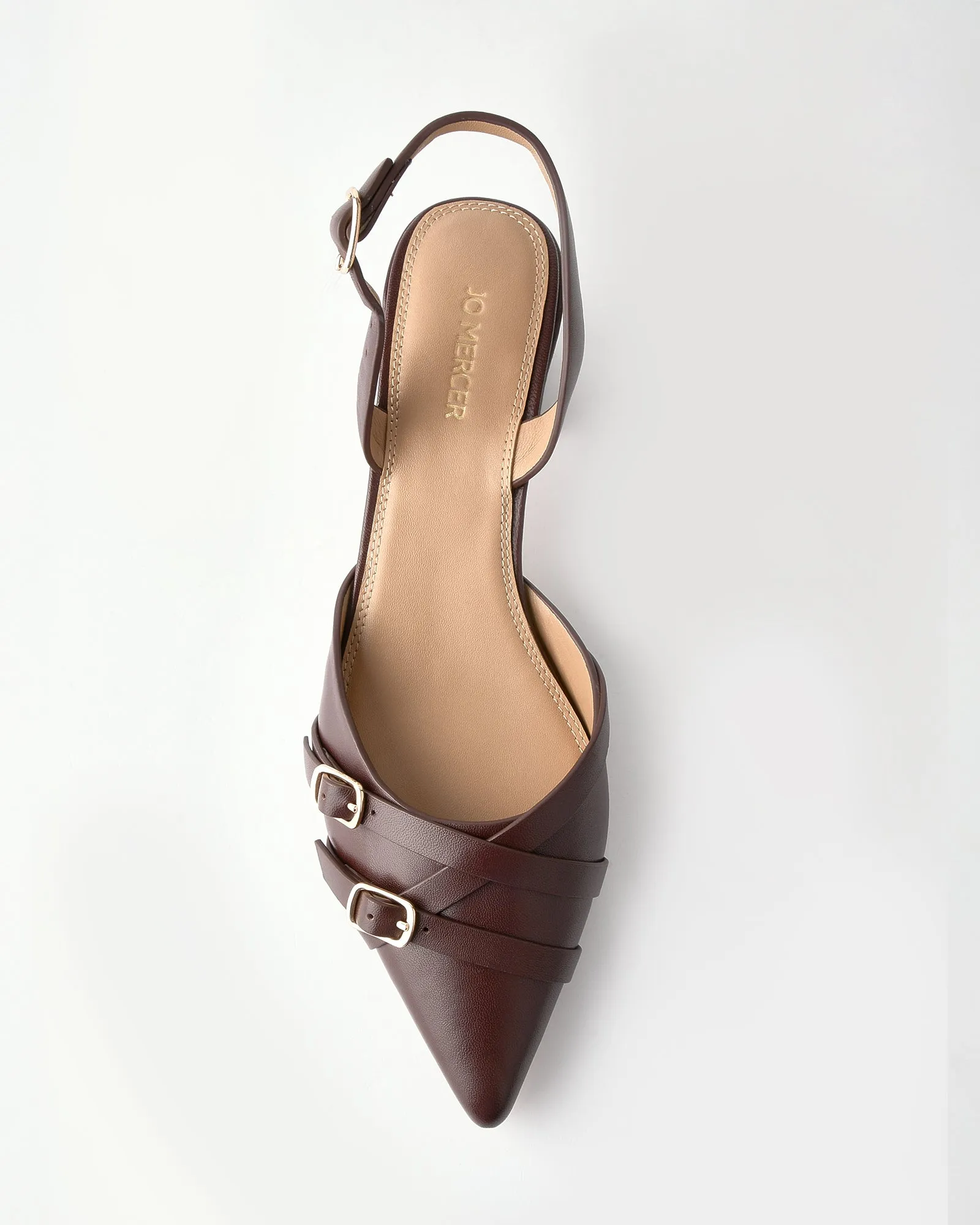 COBY LOW HEELS COCOA BROWN LEATHER