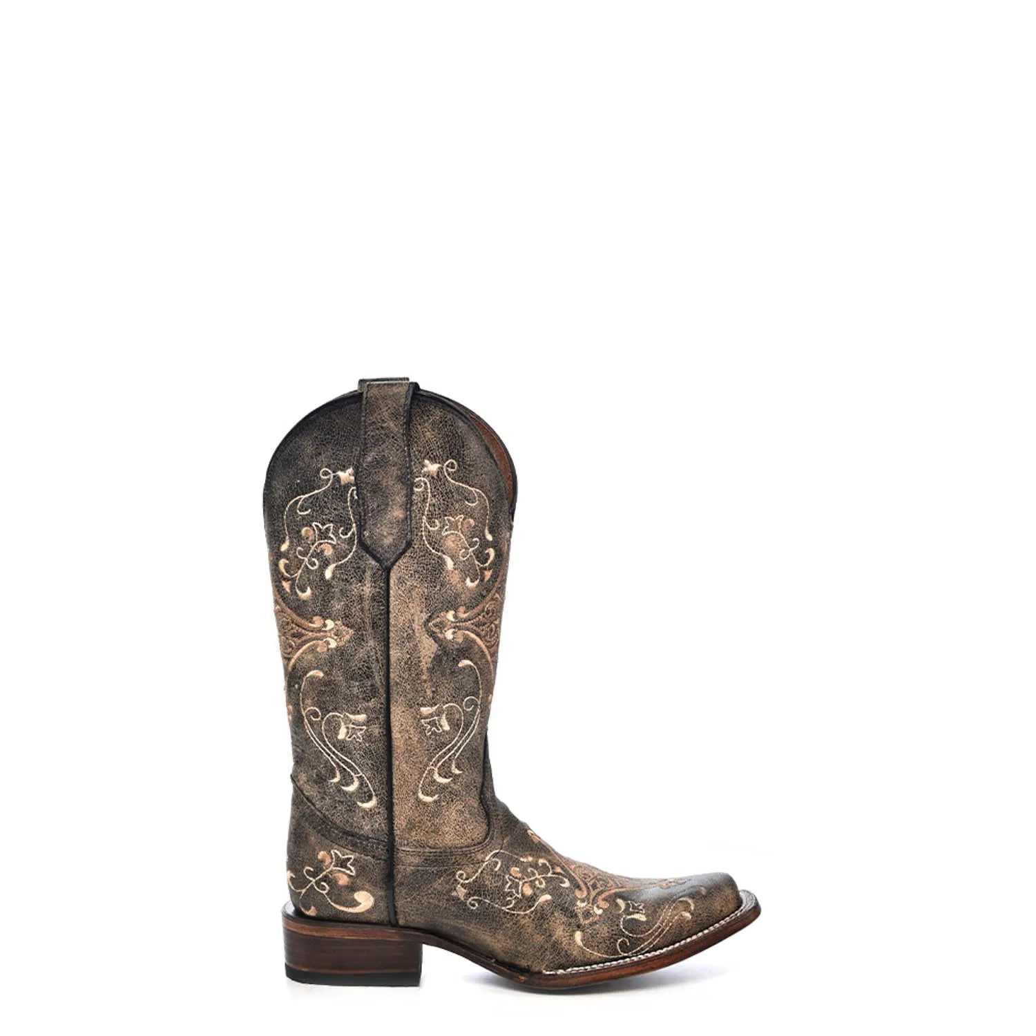 Corral Ladies Embroidery Brown Cowhide Leather Cowgirl Boots