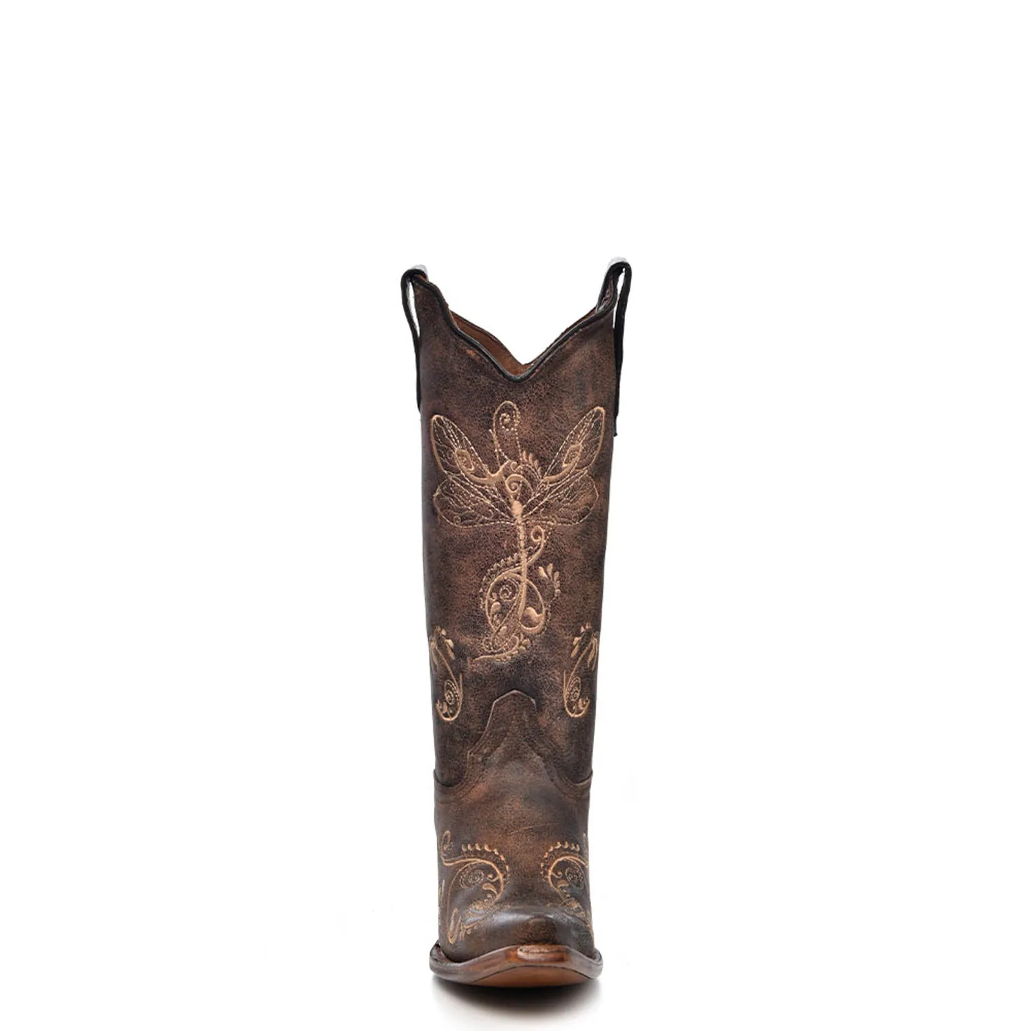 Corral Ladies Embroidery Brown Cowhide Leather Cowgirl Boots