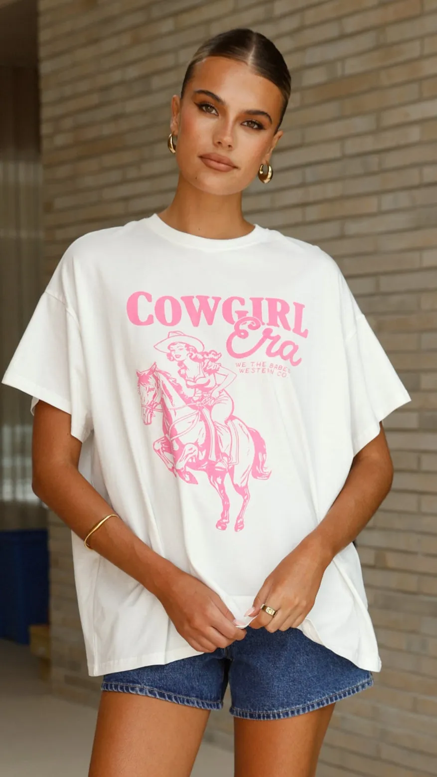 Cowgirl Era Top - White/Pink
