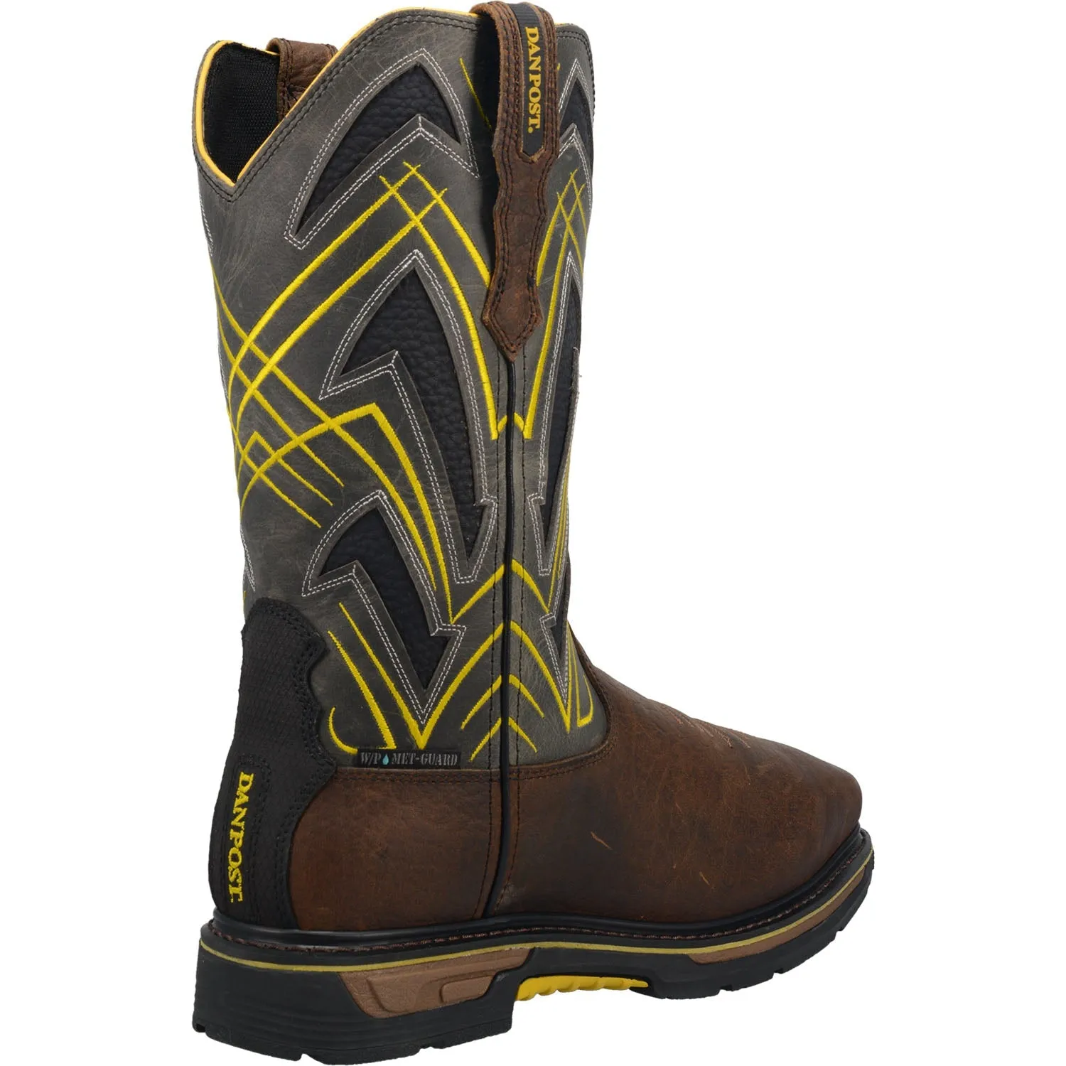 Dan Post Mens Cyclone Work Boots Leather Gray/Brown 10.5 W