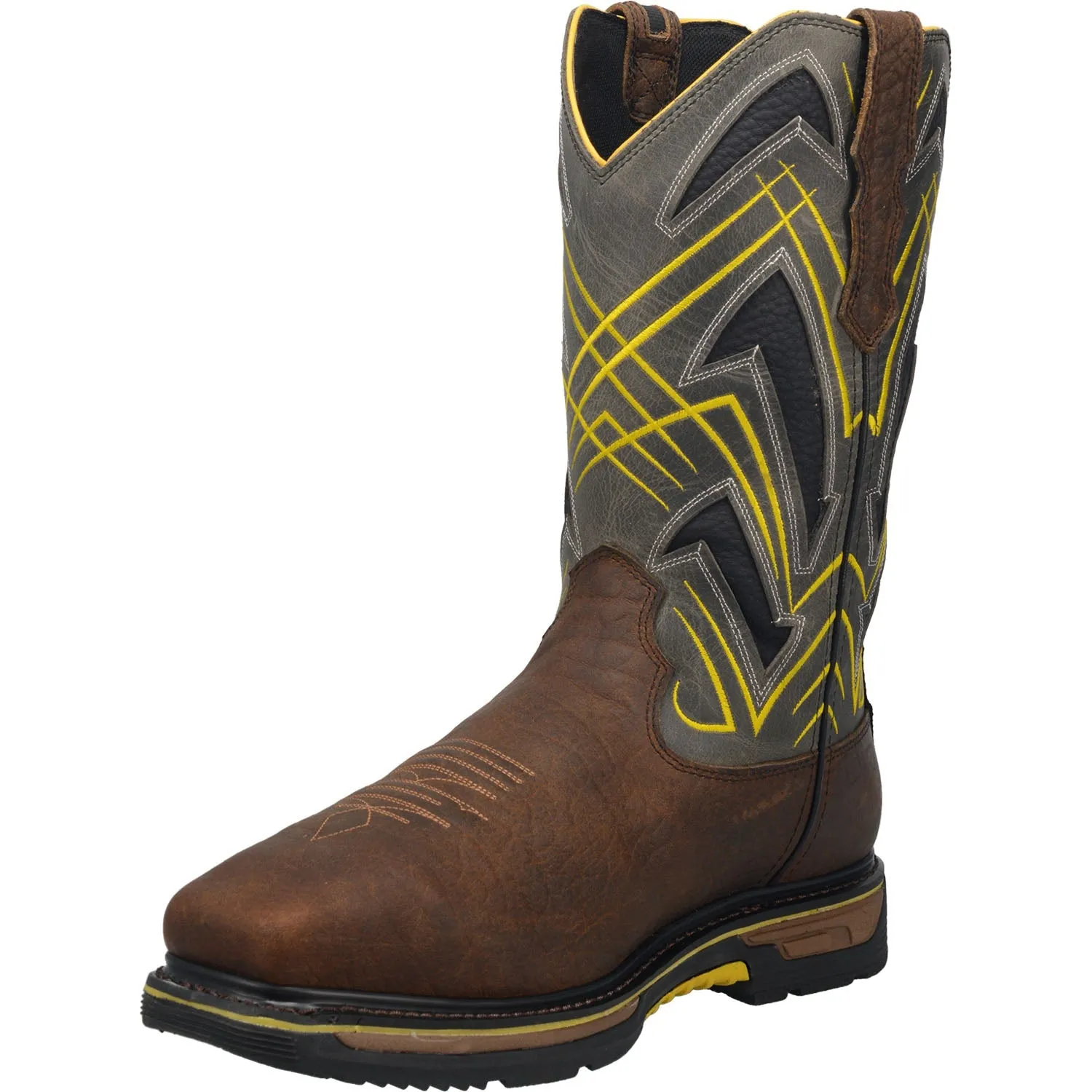 Dan Post Mens Cyclone Work Boots Leather Gray/Brown 10.5 W