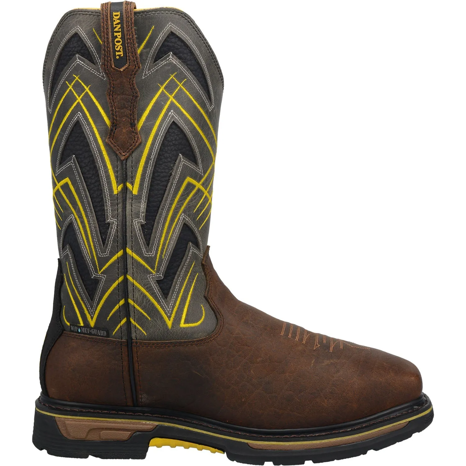 Dan Post Mens Cyclone Work Boots Leather Gray/Brown 10.5 W
