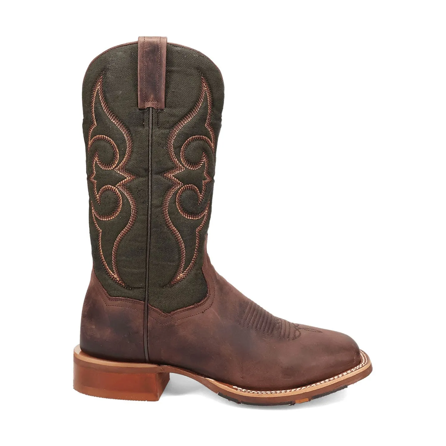 Dan Post Mens Jenks Brown/Green Leather Cowboy Boots 12 D