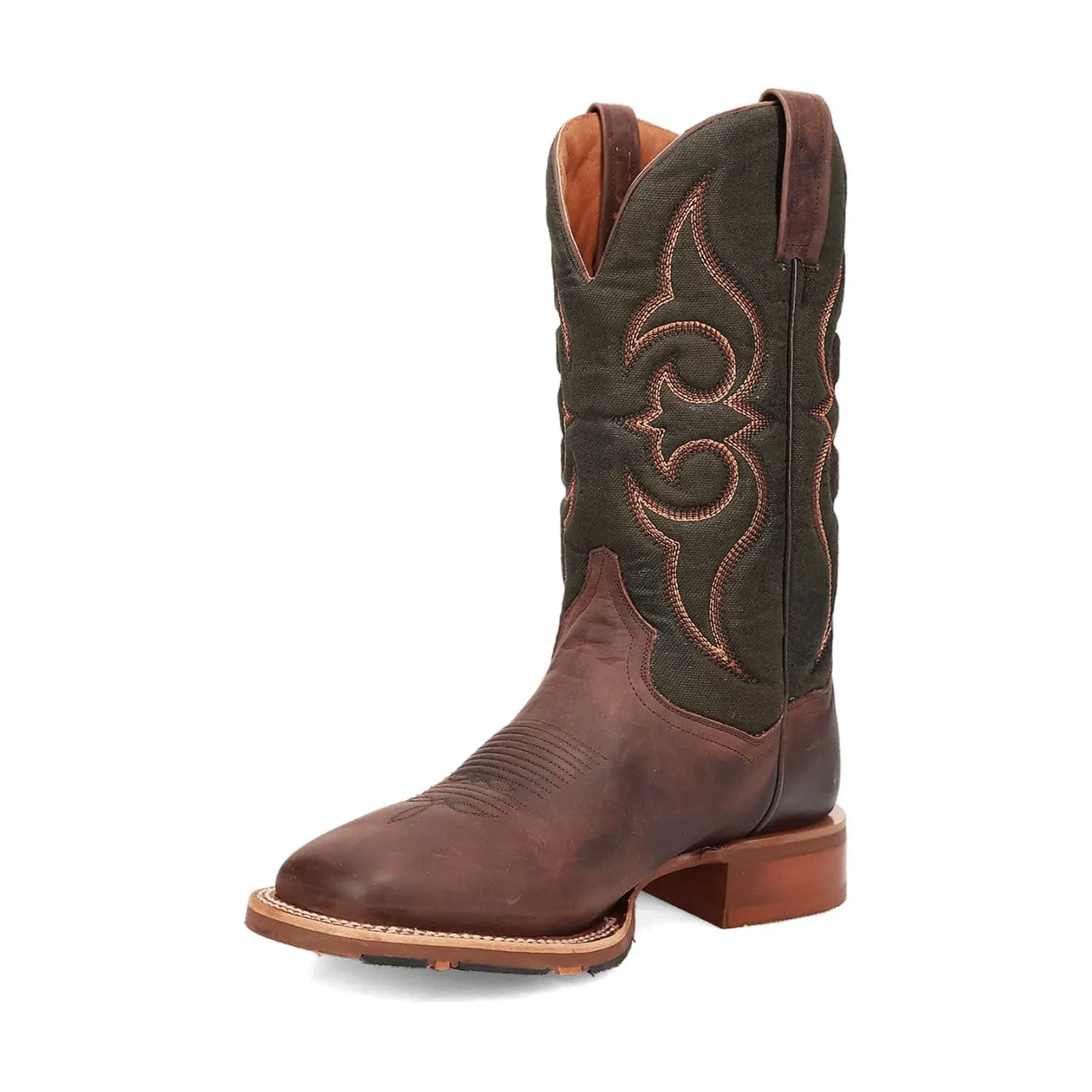 Dan Post Mens Jenks Brown/Green Leather Cowboy Boots 12 D
