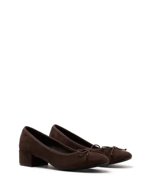 Diana Ballet Heel Chocolate Microsuede