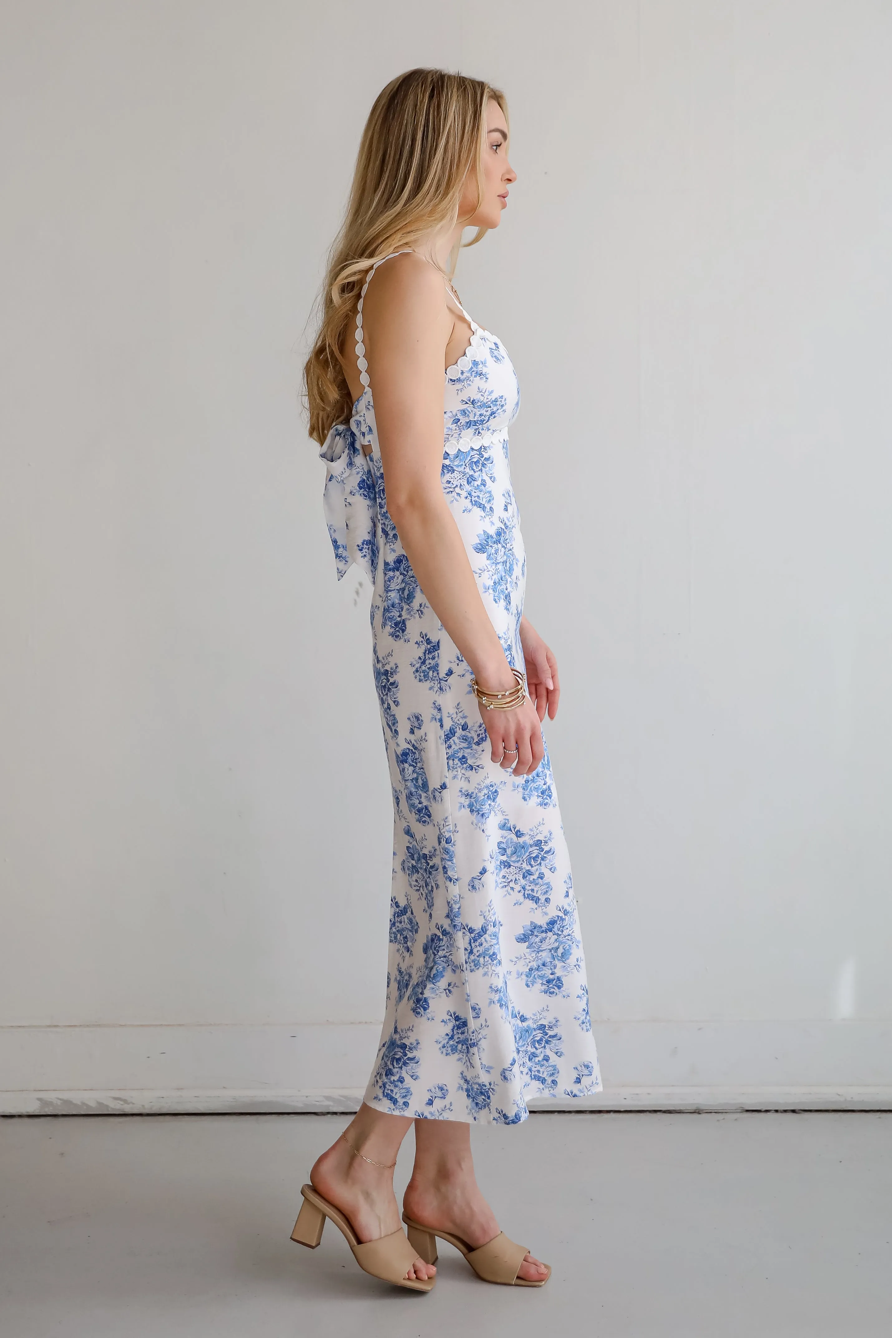 Divinely Sunny White Floral Maxi Dress