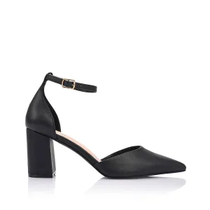 Eli Closed Toe Block Heels - Black