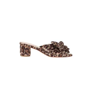 Emilia Leopard Pleated Bow Sandal