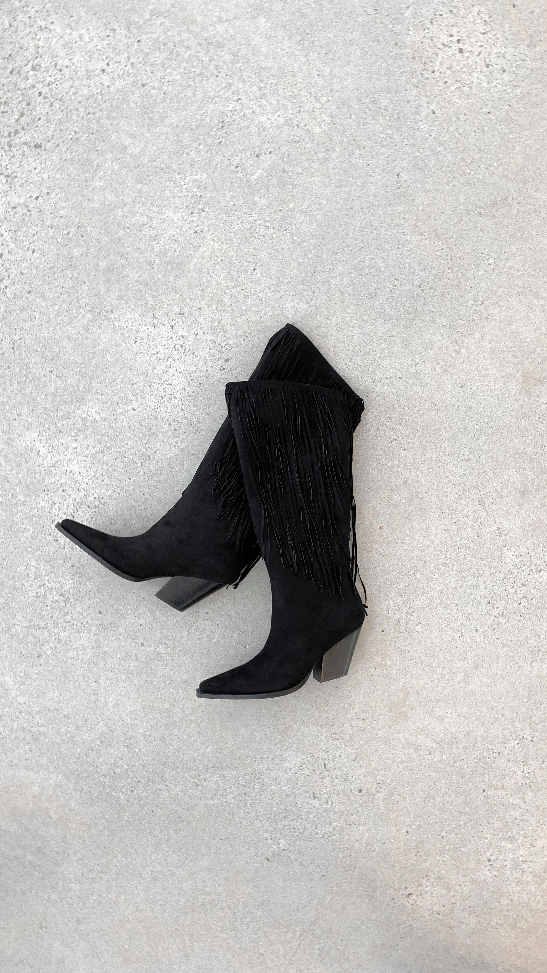 Evette Boots - Black Suede