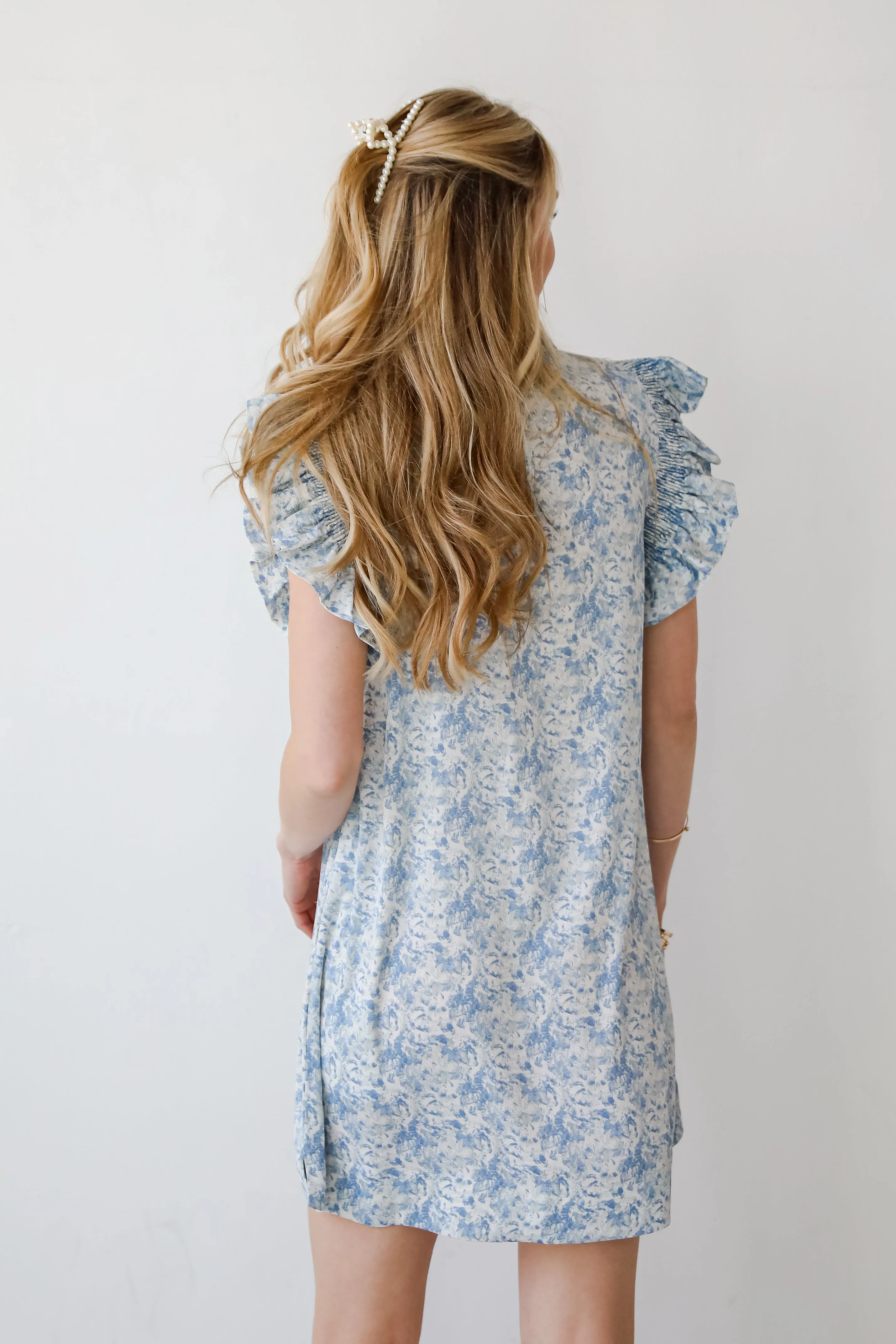 Feminine Find Blue Ruffle Mini Dress