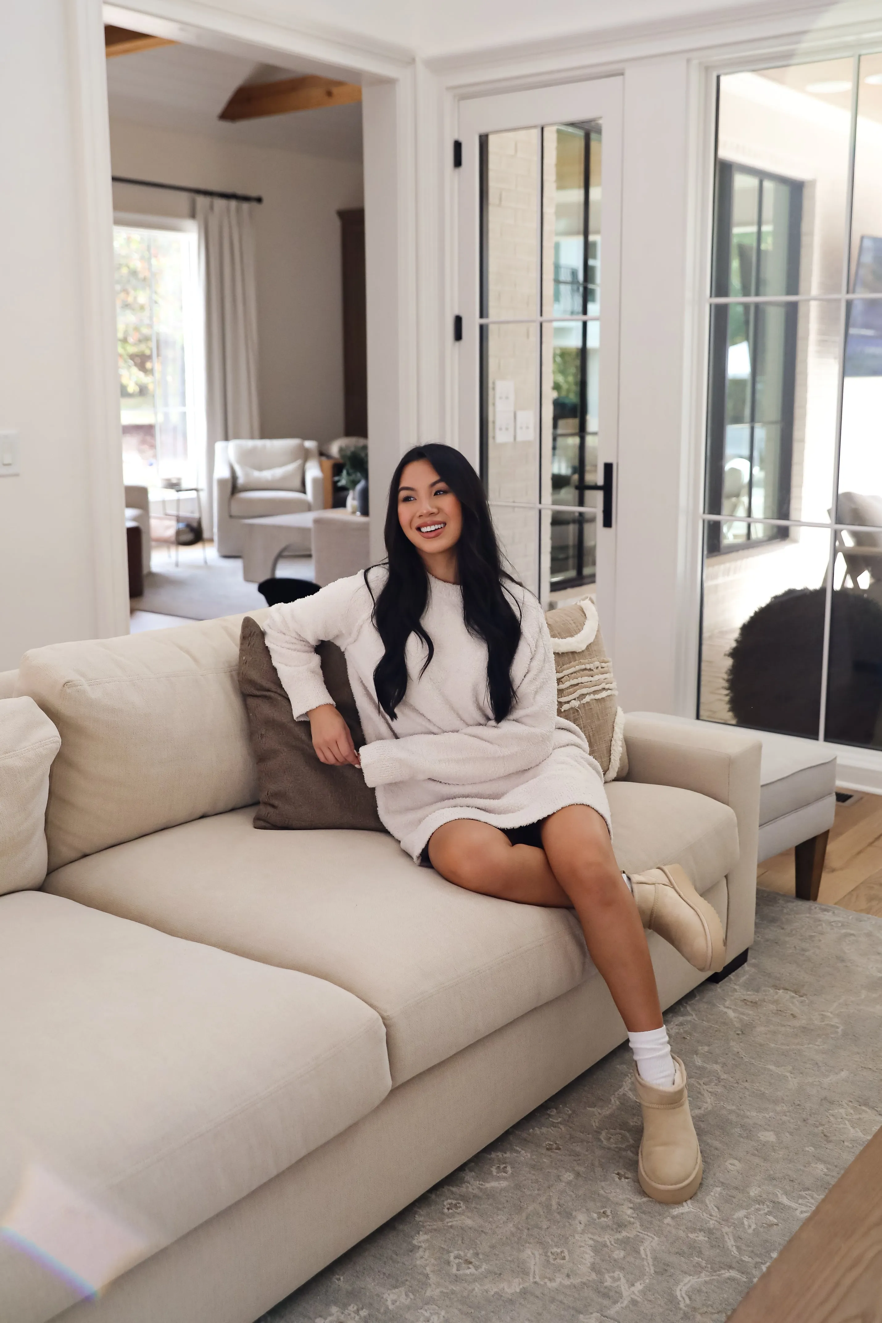 FINAL SALE - Addison Fuzzy Knit Mini Sweater Dress - DOORBUSTER