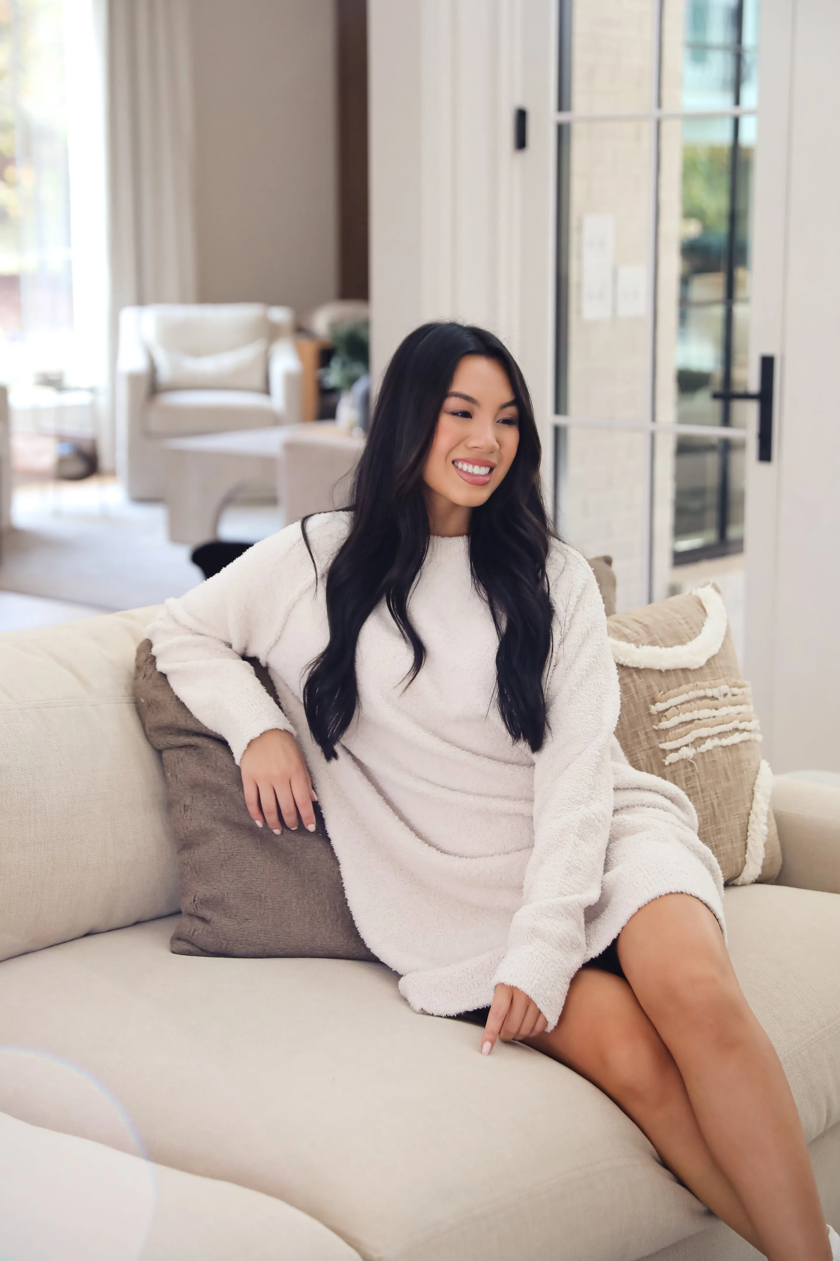 FINAL SALE - Addison Fuzzy Knit Mini Sweater Dress - DOORBUSTER