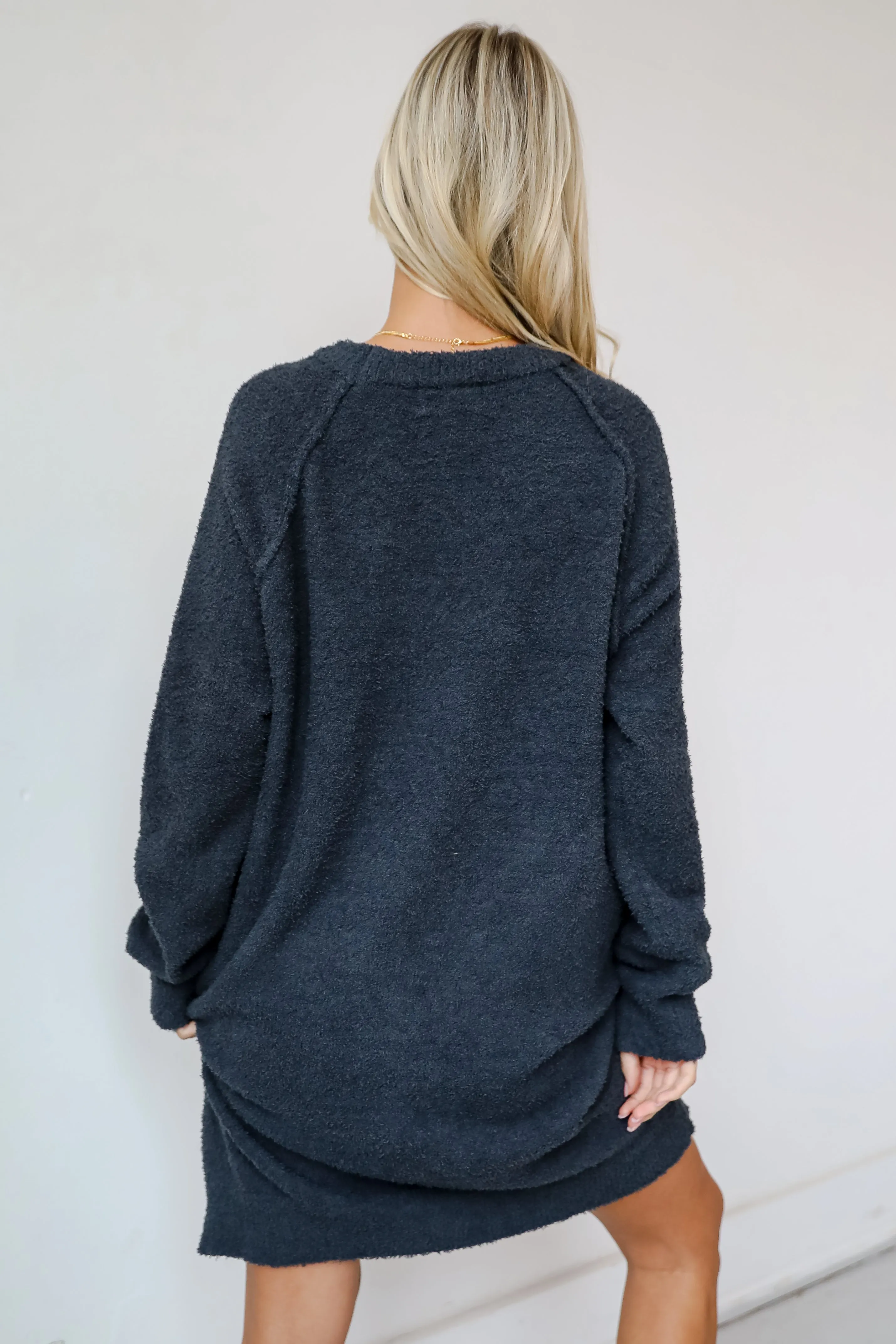 FINAL SALE - Addison Fuzzy Knit Mini Sweater Dress - DOORBUSTER
