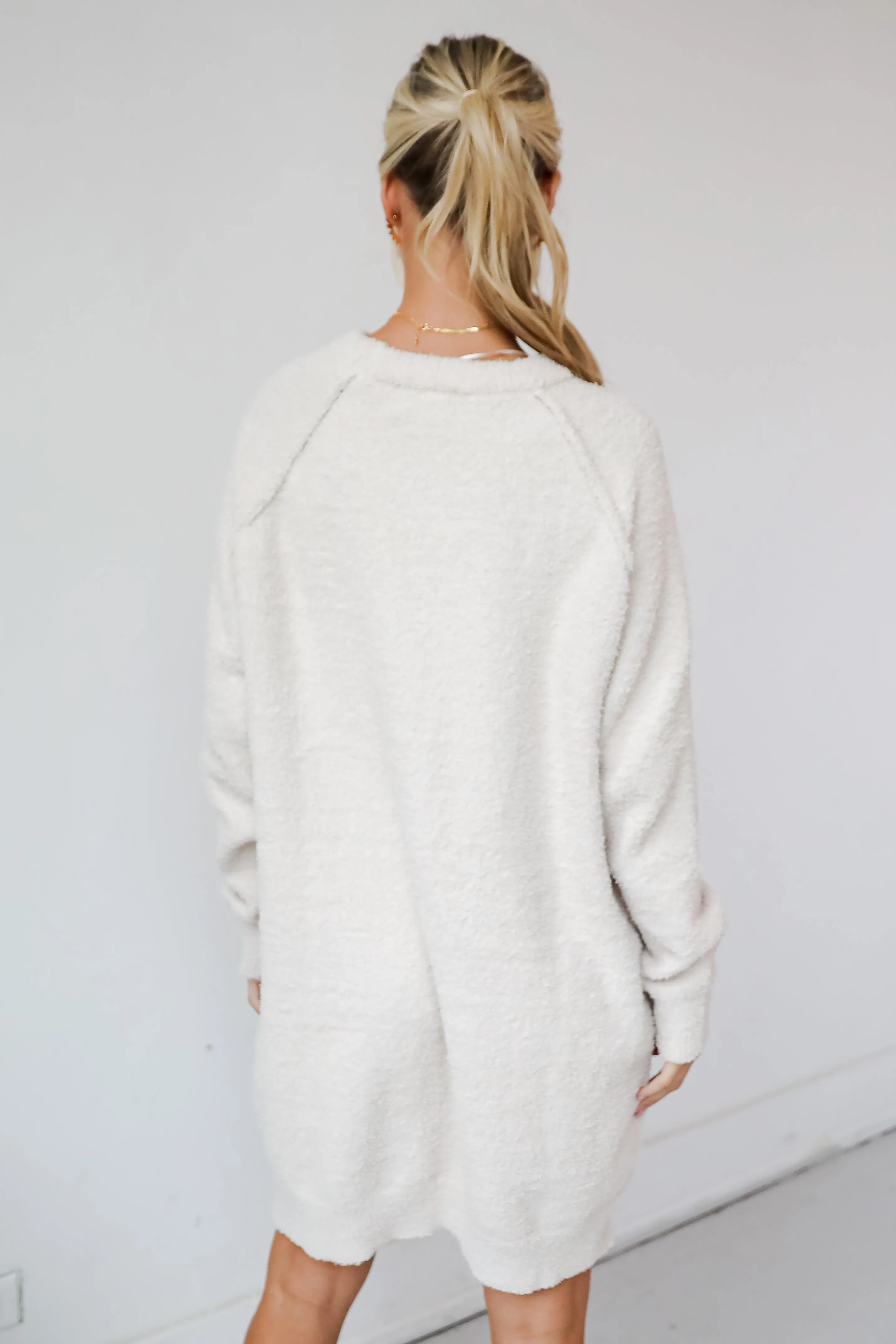 FINAL SALE - Addison Fuzzy Knit Mini Sweater Dress - DOORBUSTER