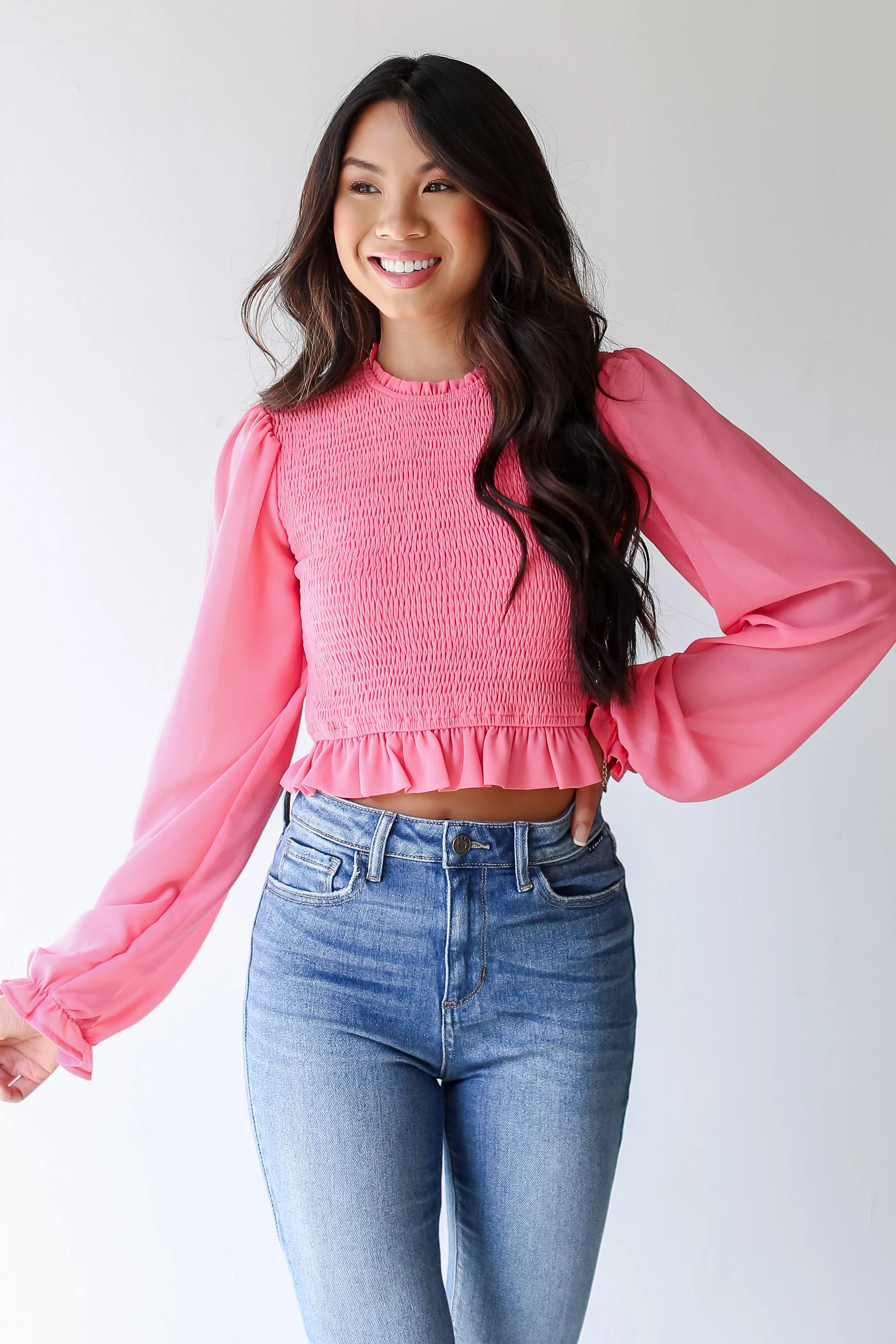 FINAL SALE - Perfectly Confident Smocked Blouse